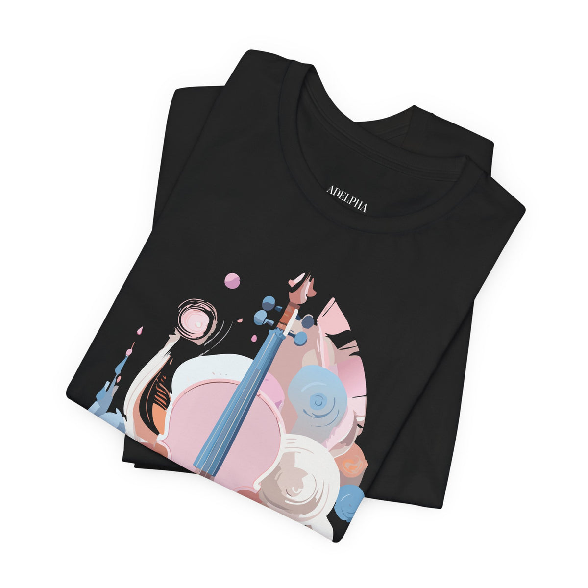 Music Graphic Unisex Cotton Bella+Canvas Tee with Art Design n174