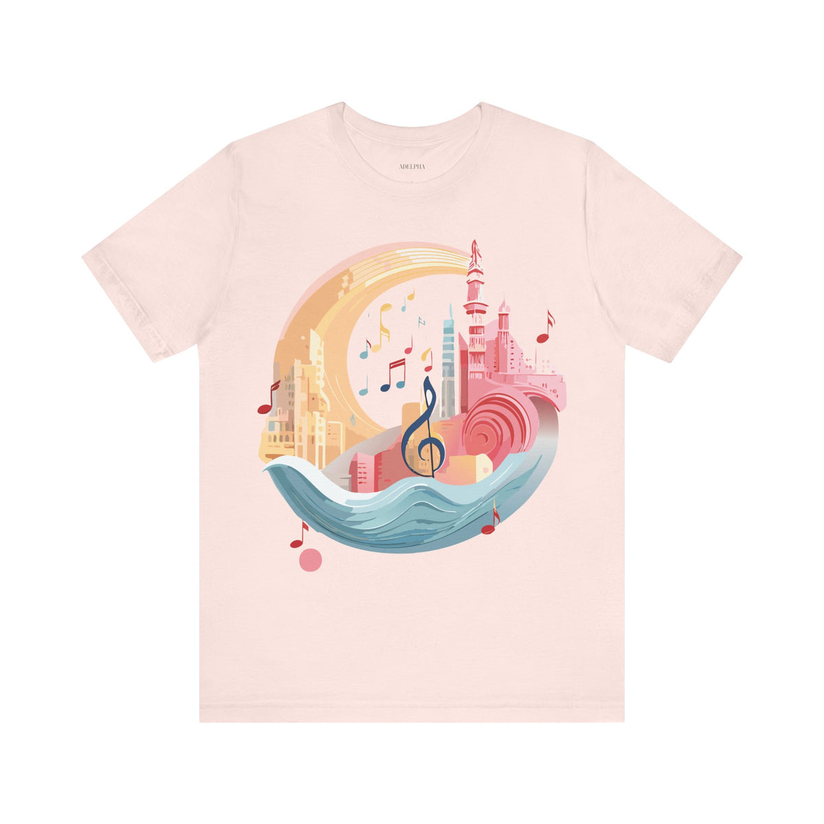Music Graphic Unisex Cotton Bella+Canvas Tee with Art Design m116