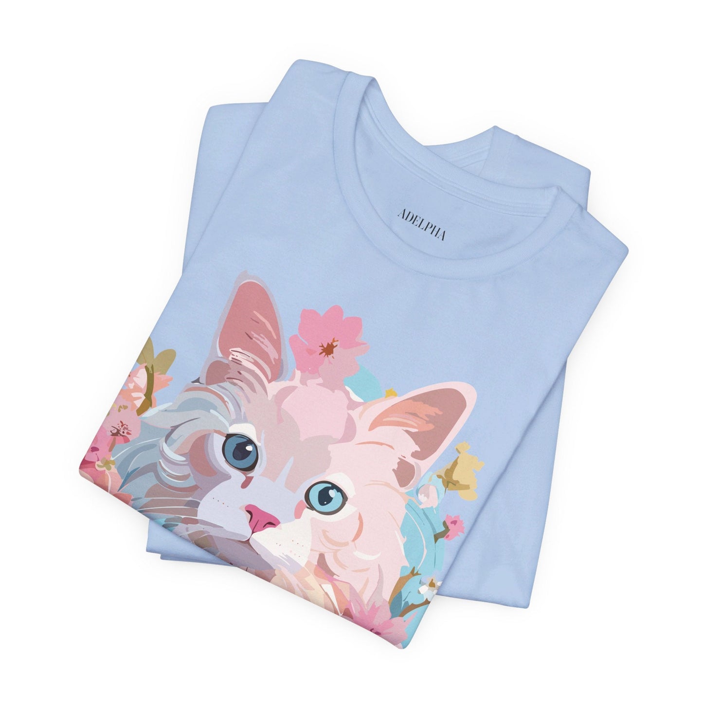 Cat Graphic T Shirt Unisex Short Sleeve Vintage Adelpha Art Tee