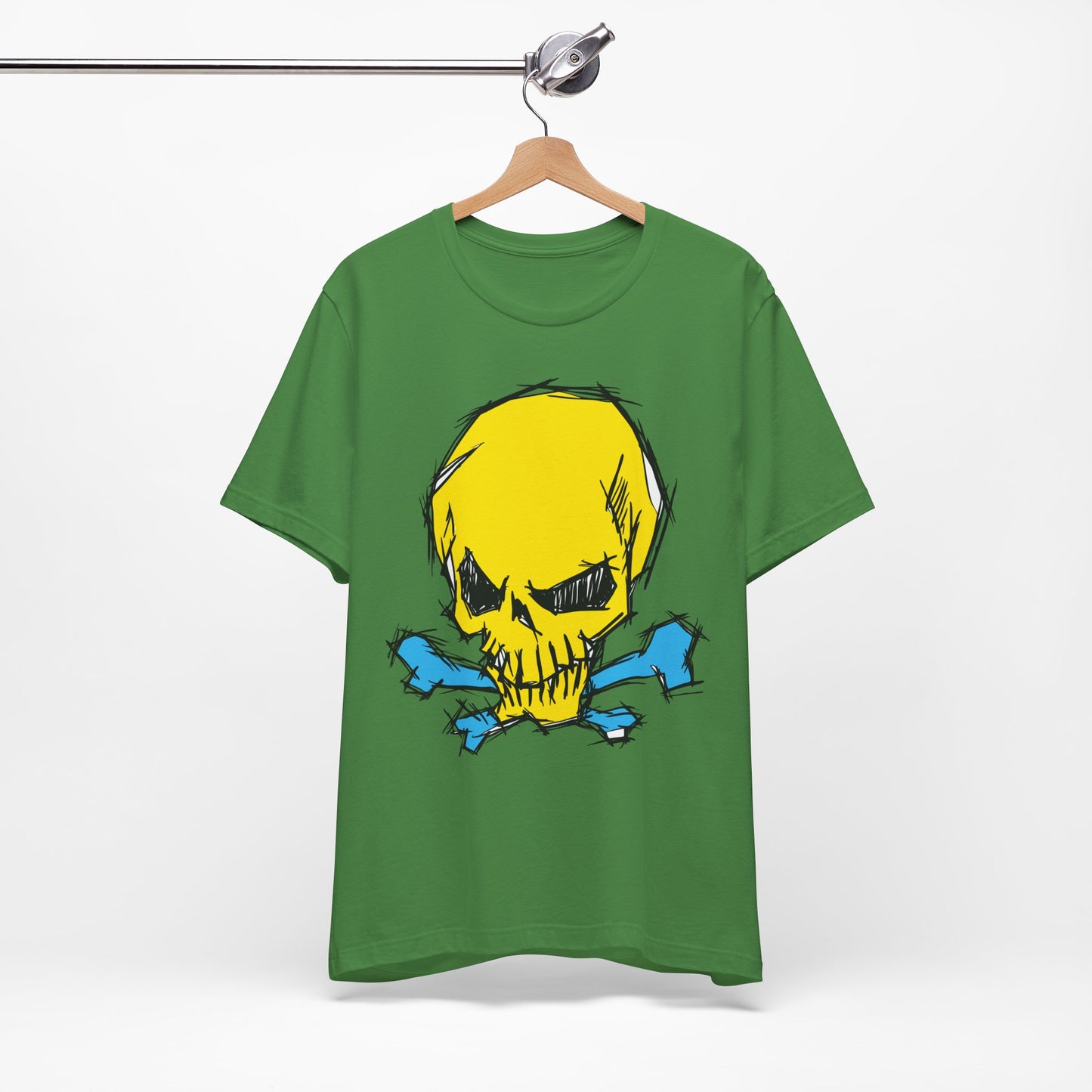 2-Yellow Skull Graphic Design Tee, Skull Shirt, Vintage Tees, Art Design T-Shirt, Vintage Graphic Tee, Art Shirts with Skulls