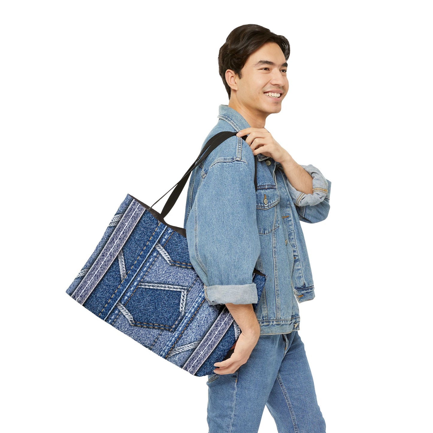 Denim Print Yoga Bag High-Quality 100% Spun Poly 24x13 Canvas Bag 90