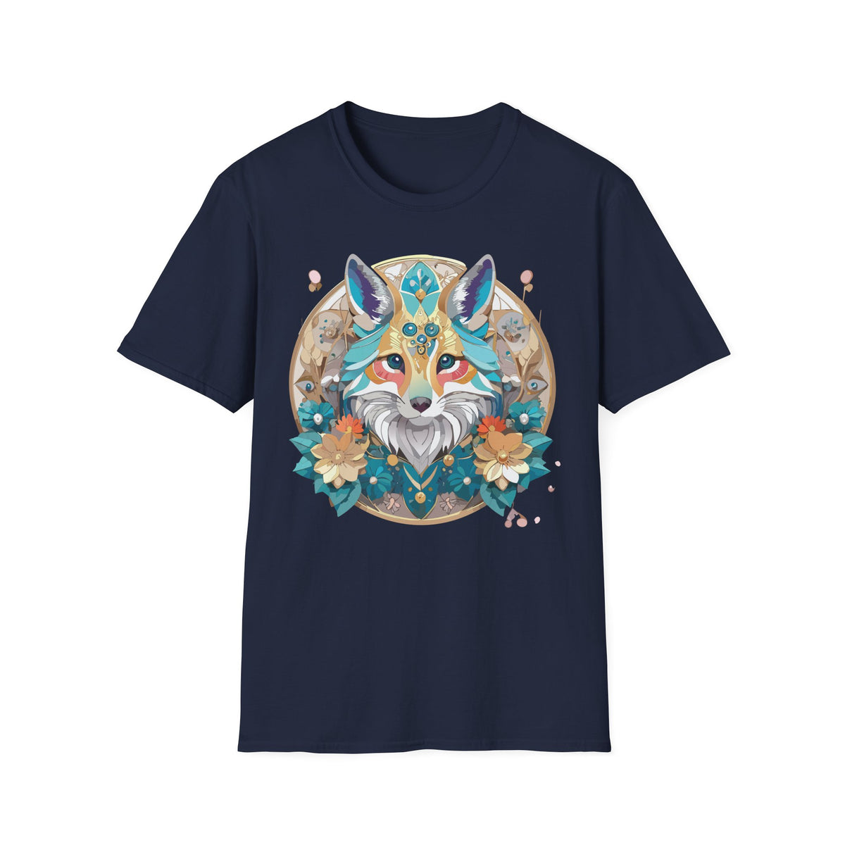 Boho Jewel Fox T-Shirt | Colorful Fox Face Graphic