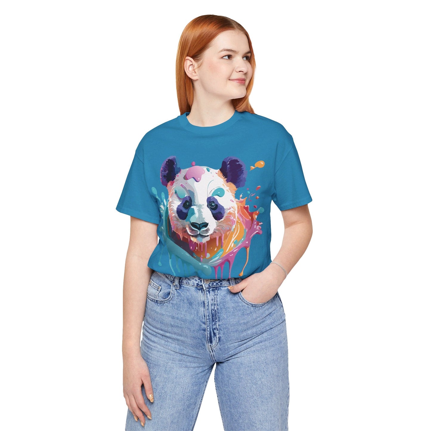 Panda Graphic Unisex 100 Cotton Vintage Art with Animal T-Shirt 12