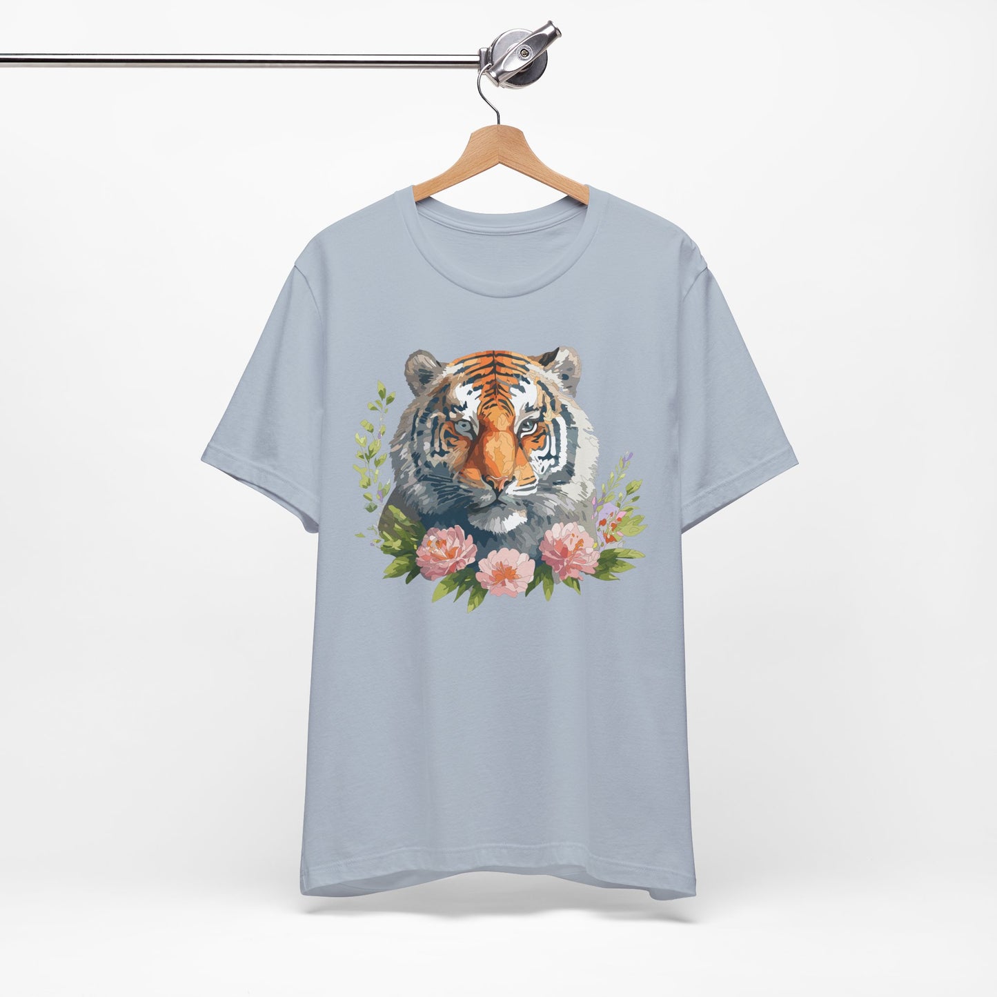 Floral Tiger Shirt, Animal Shirt, Tiger Tee, Unisex Tee, Floral T-shirt, T-Shirt with Animal