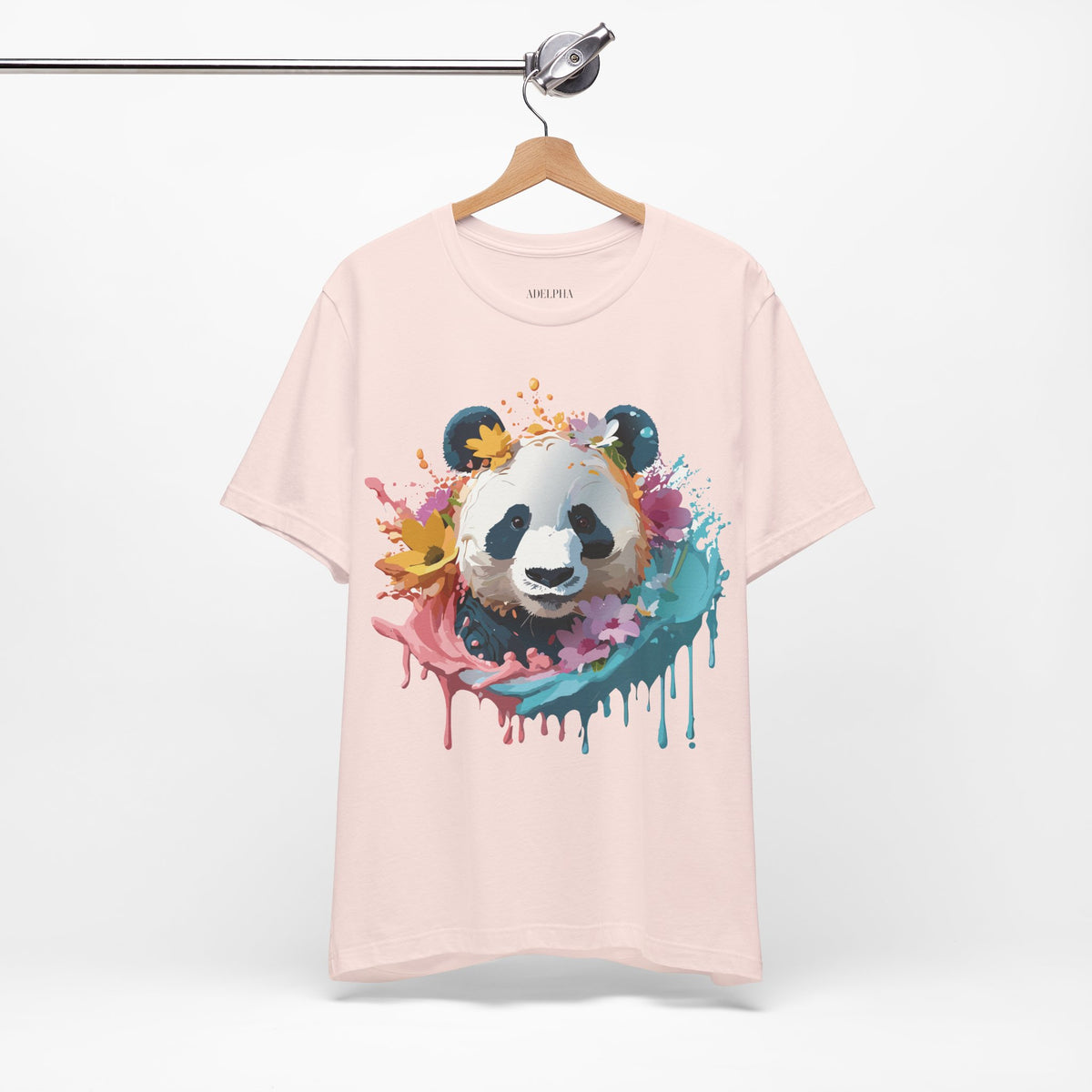 Panda Graphic Unisex Cotton Bella+Canvas Tee with Art Animal Design e139