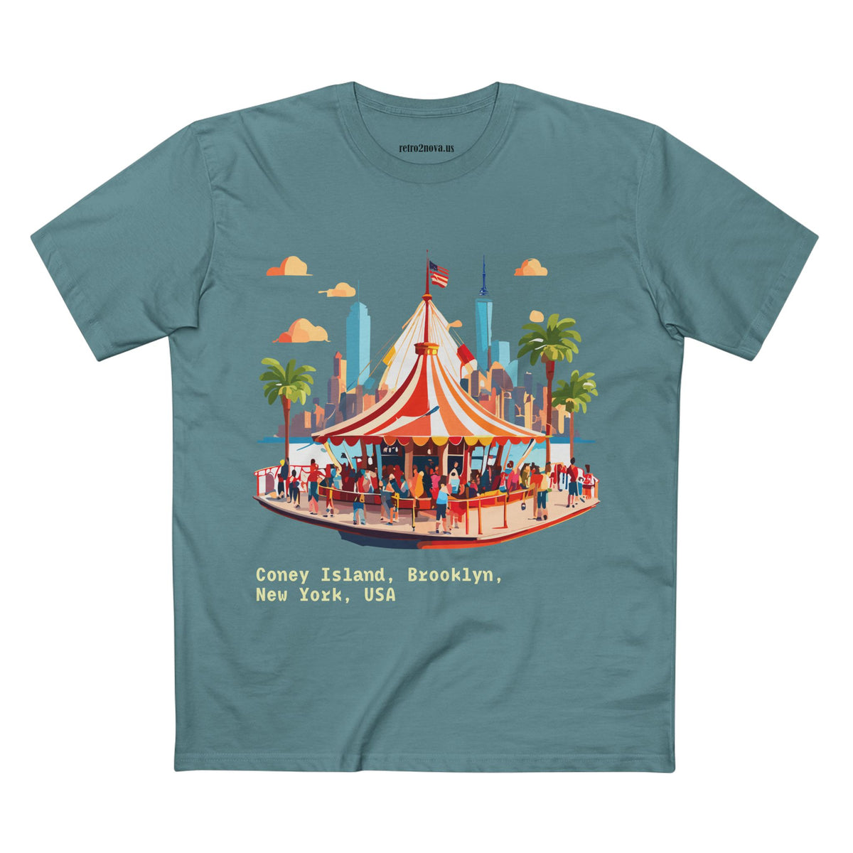 Coney Island Carousel T-Shirt | Brooklyn New York Illustration