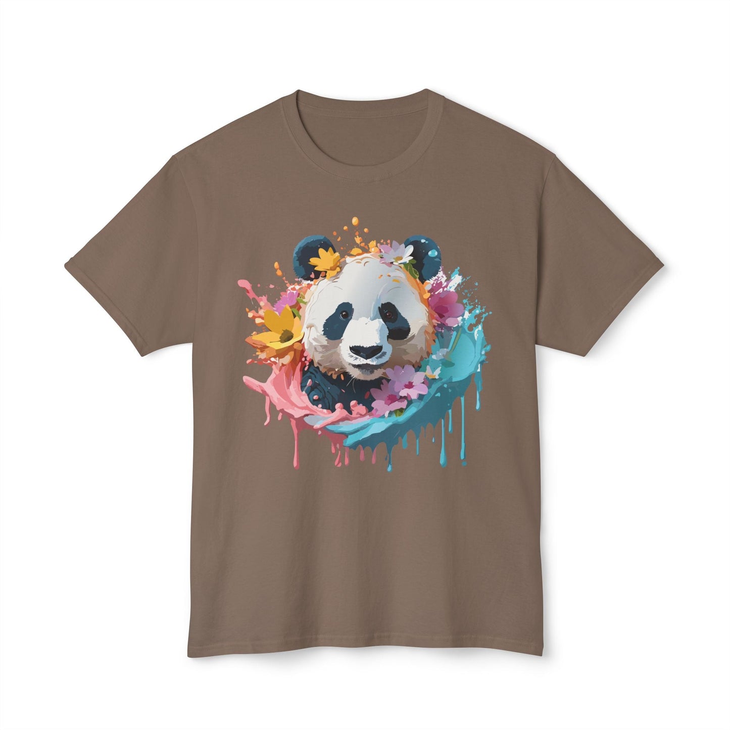 Unisex Panda T Shirt With Art Print Vintage Panda Floral Tees Panda Art Design Shirt USA Made