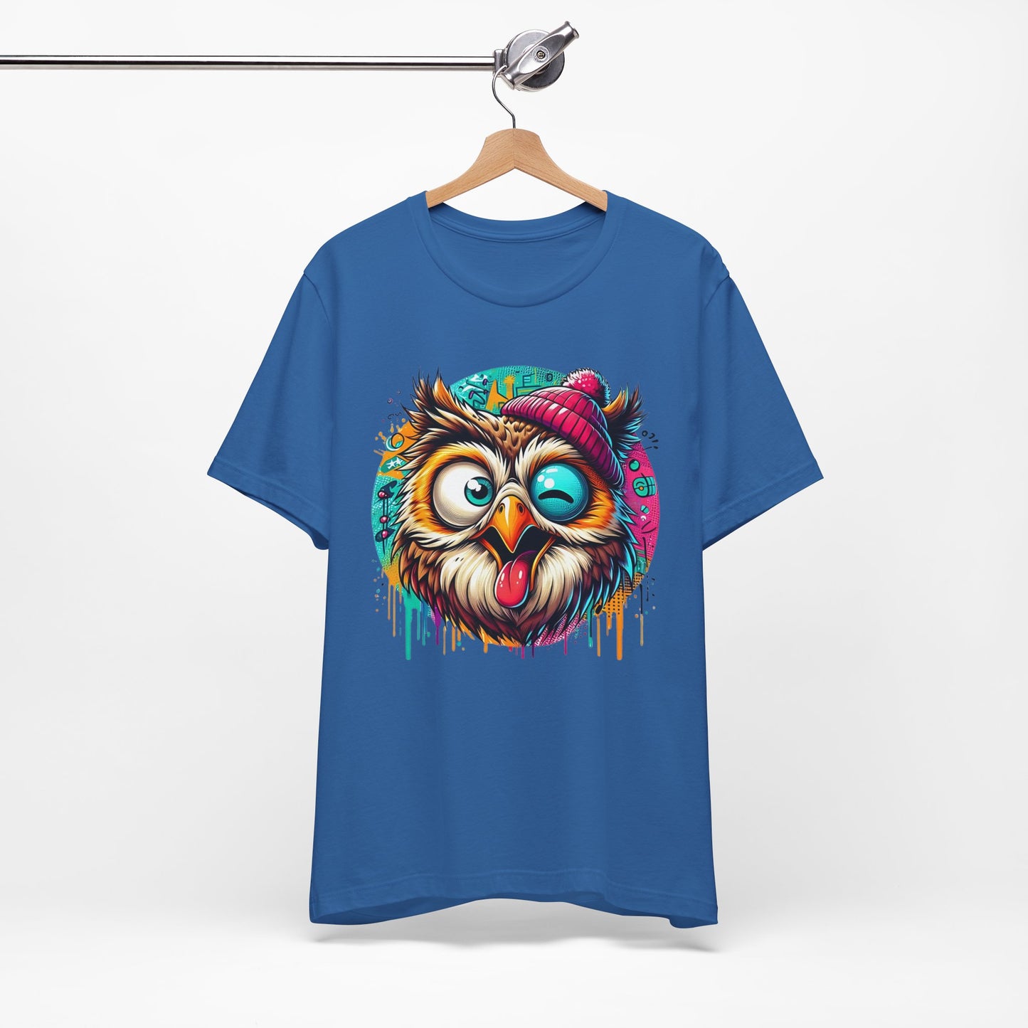 Colorful Owl Graphic Tee, Fun Owl Shirt, Funny Bird Shirt, Cute Cartoon Tees, Animal T-Shirt, Animal Tees, Art Design T-Shirt