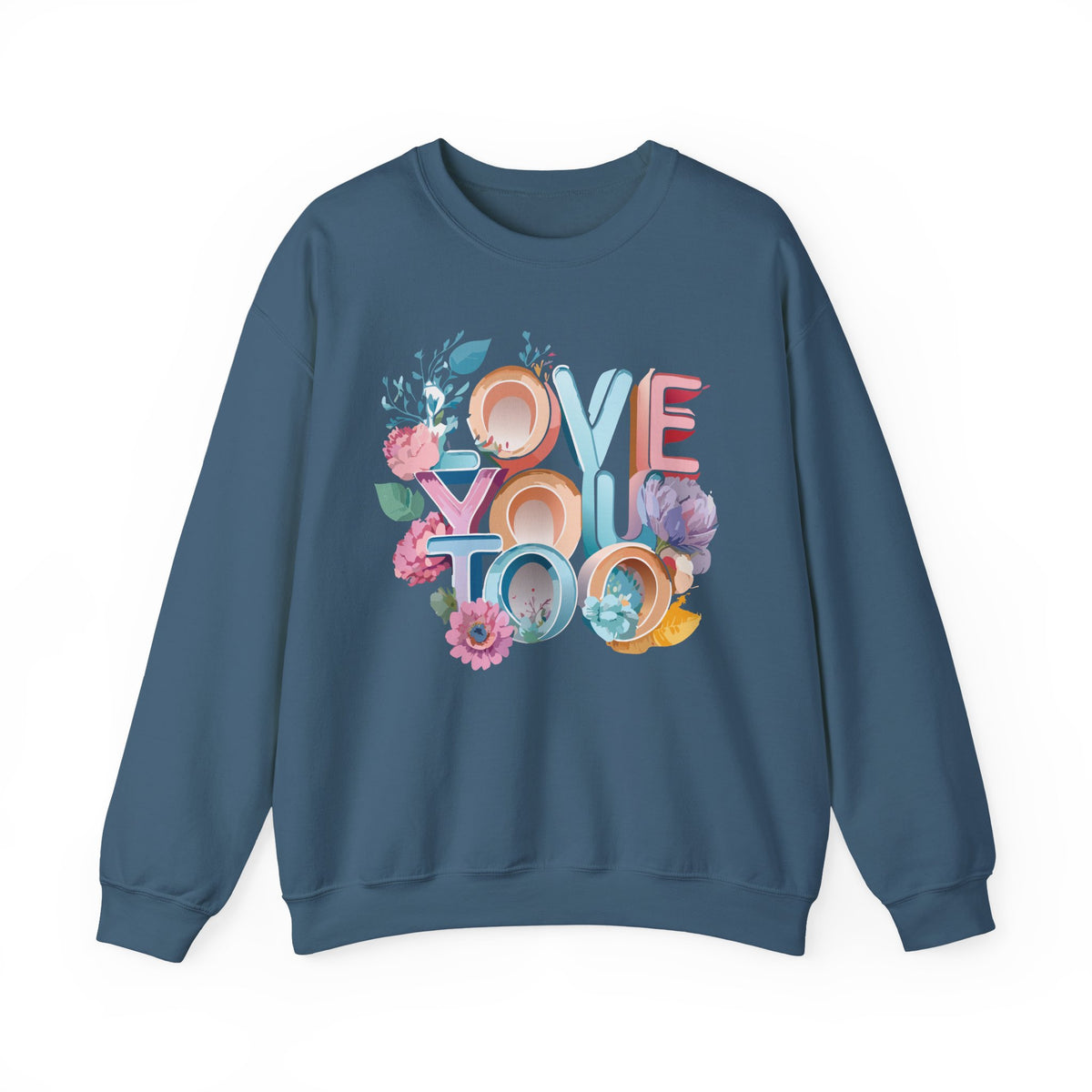 Floral Love Graphic Valentine's Day Sweatshirt Unisex 50/50 Cotton-Poly Sweatshirt w52
