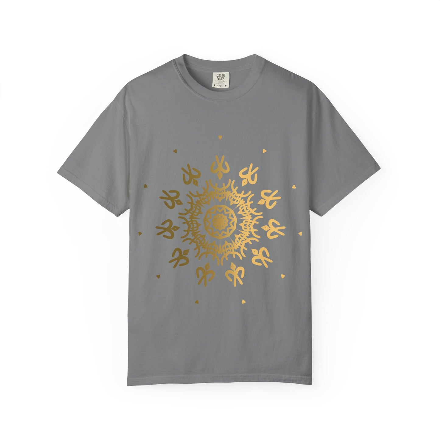 Unisex Garment Dyed Cotton T-Shirt with Mandala Graphic Design