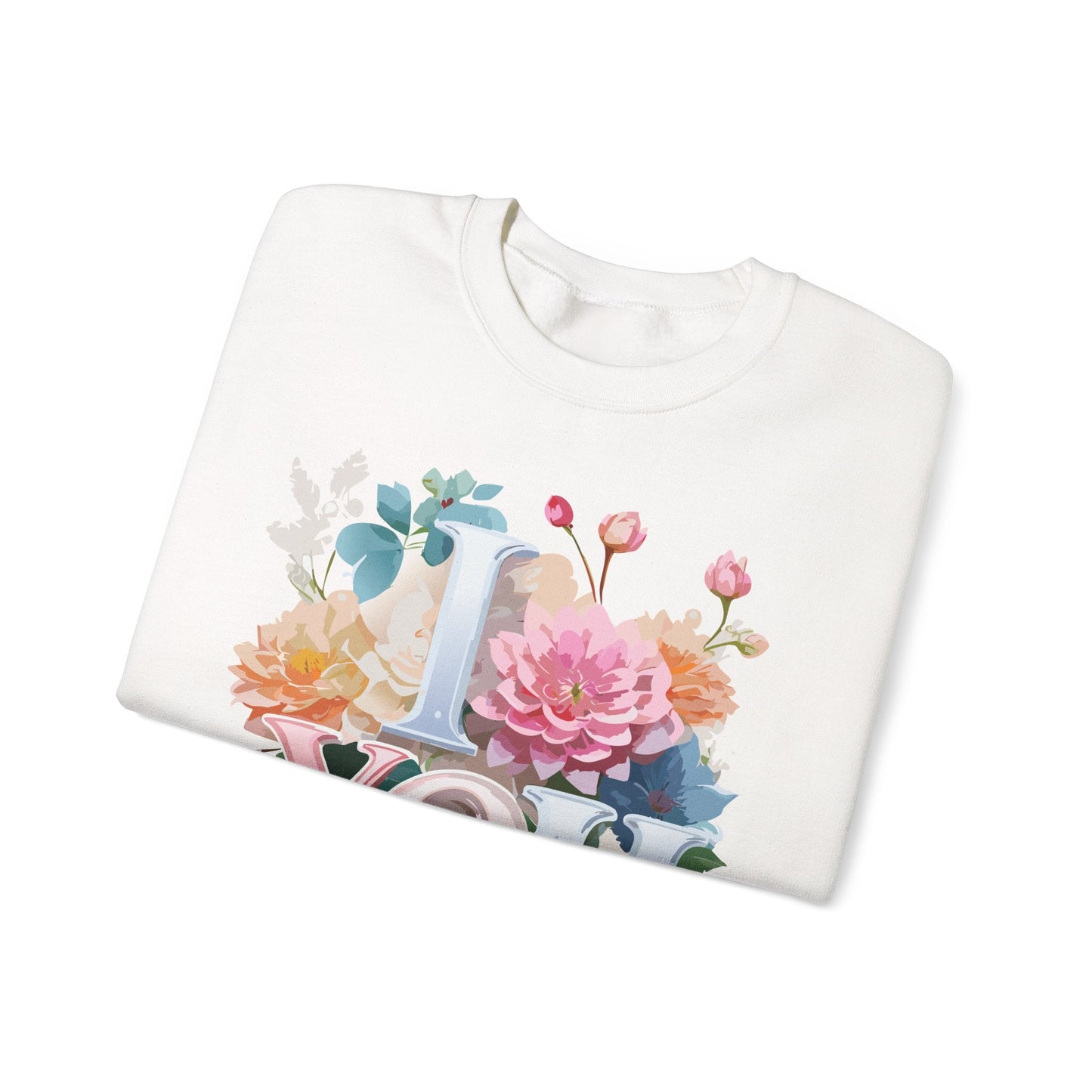 Floral Love Sweatshirt Valentines Day Unisex Crewneck Cozy Flower Design For All Season Wear