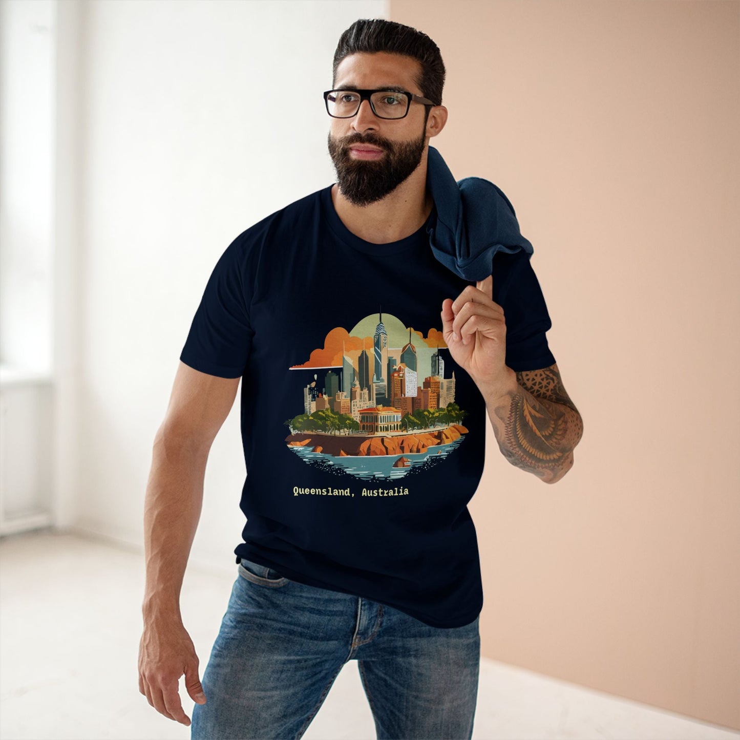 Unisex Travel Shirt Australia Art Tee Premium Cotton Original Design Retro2Nova TT65