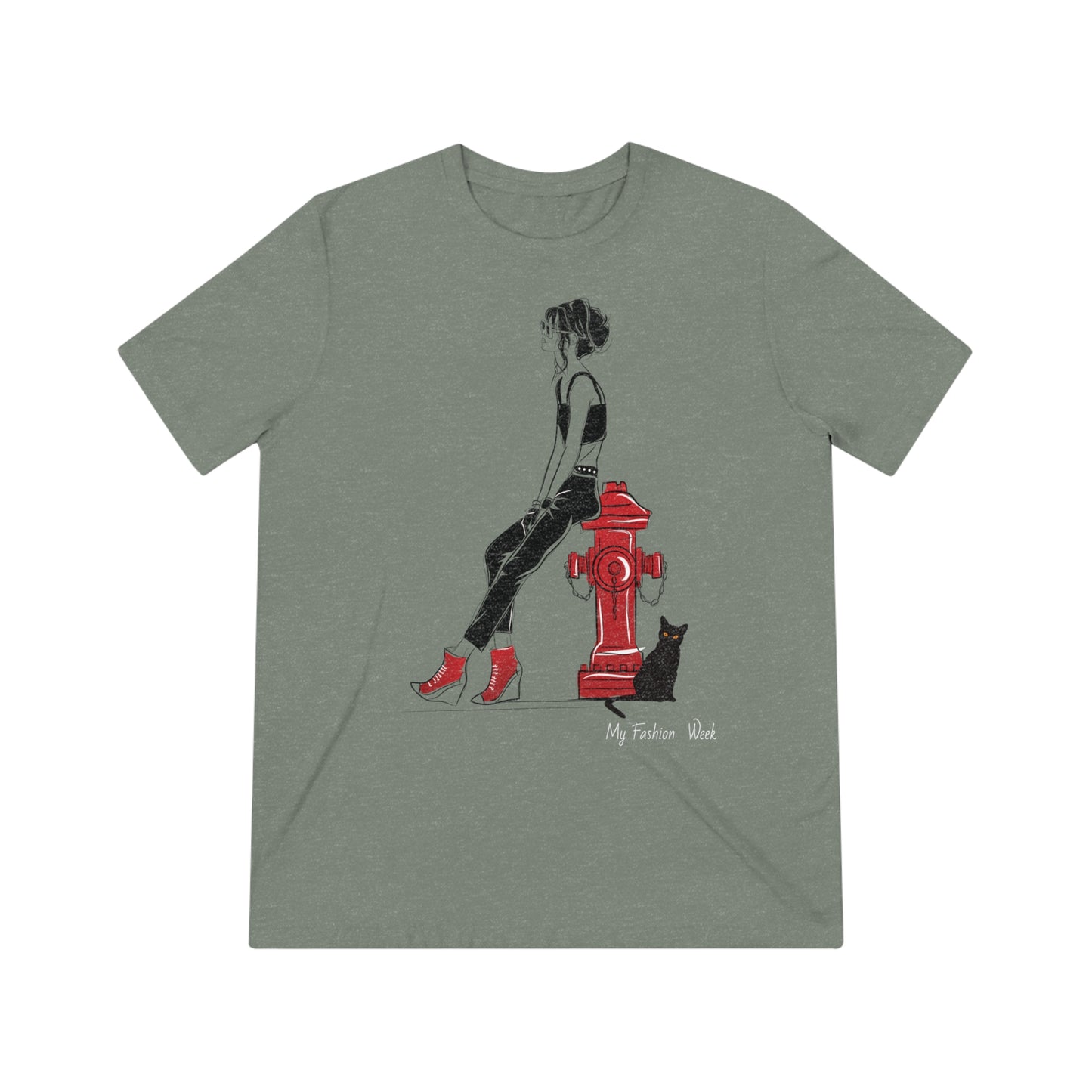 Tri-Blend T-Shirt mit Kunstdesign