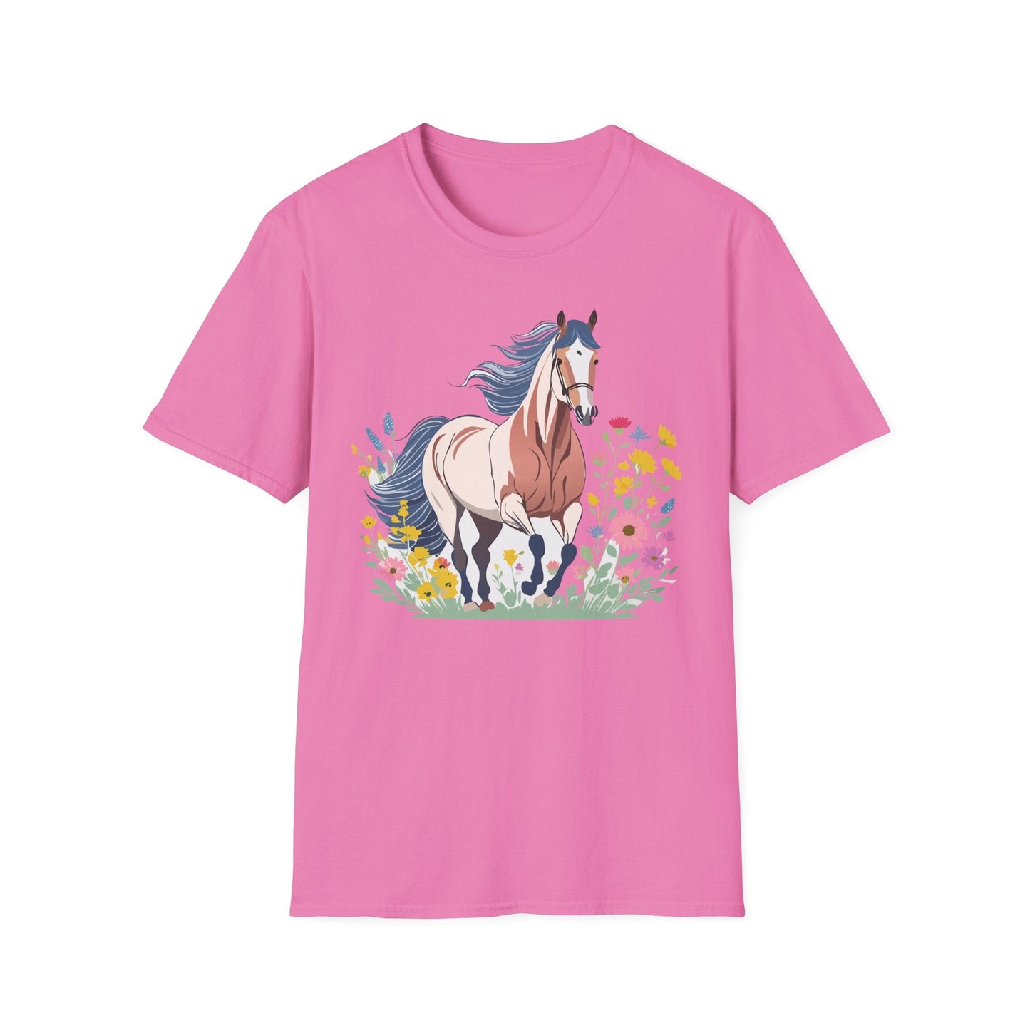 Unisex Horse Tee Softstyle Cotton Shirt With Animals Design Graphic