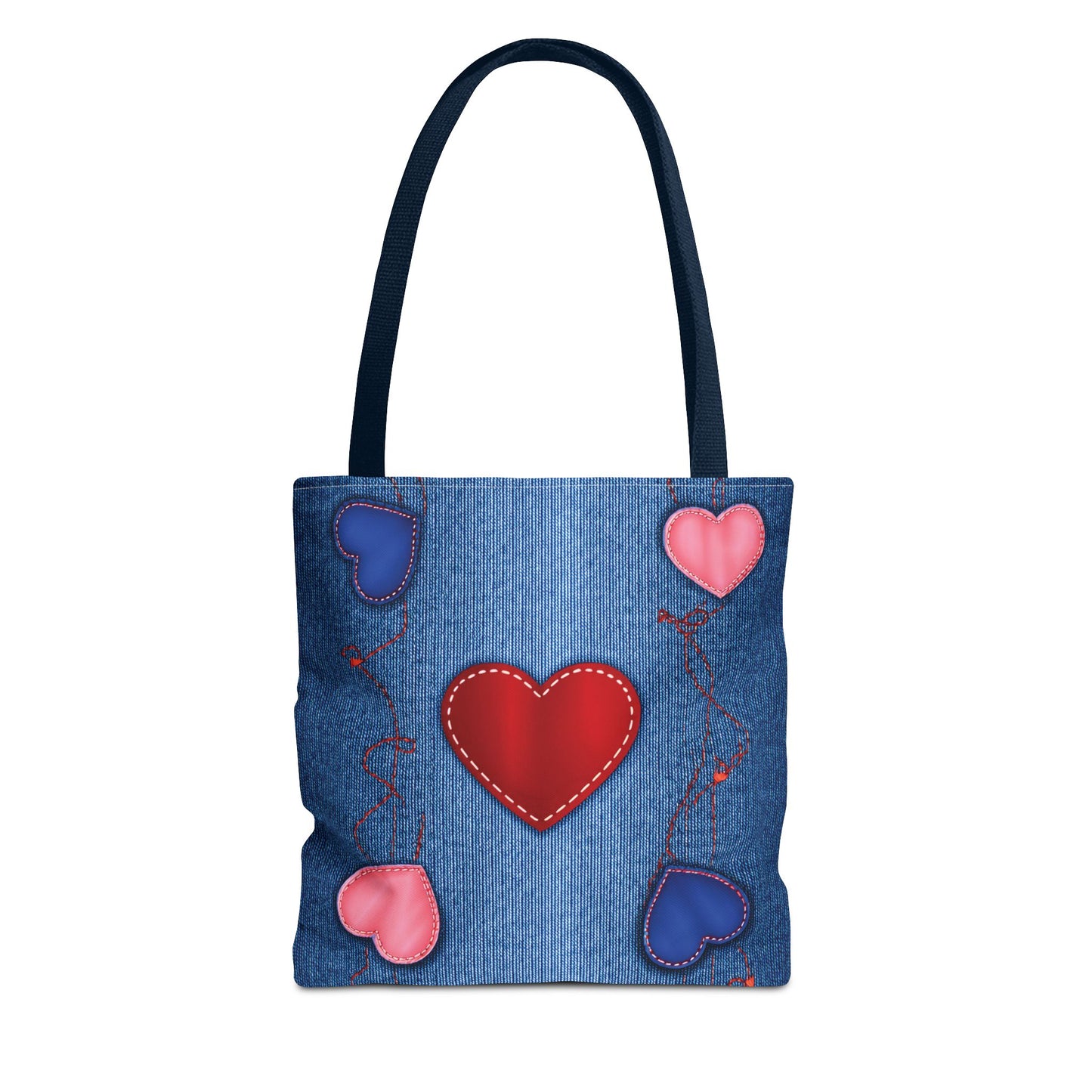 Love Day Graphic Design Denim Fabric Imitation Print Unisex Canvas Bag POLY 3 Sizes Tote Bag 201-23