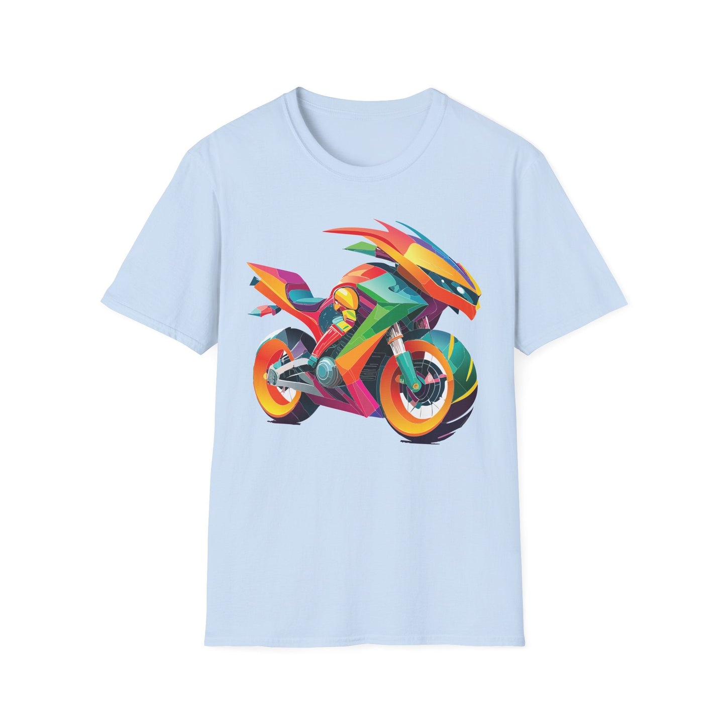 Unisex Bike T Shirt With Motorcycle Artwork Premium Cotton MTB Tee Softstyle 64000