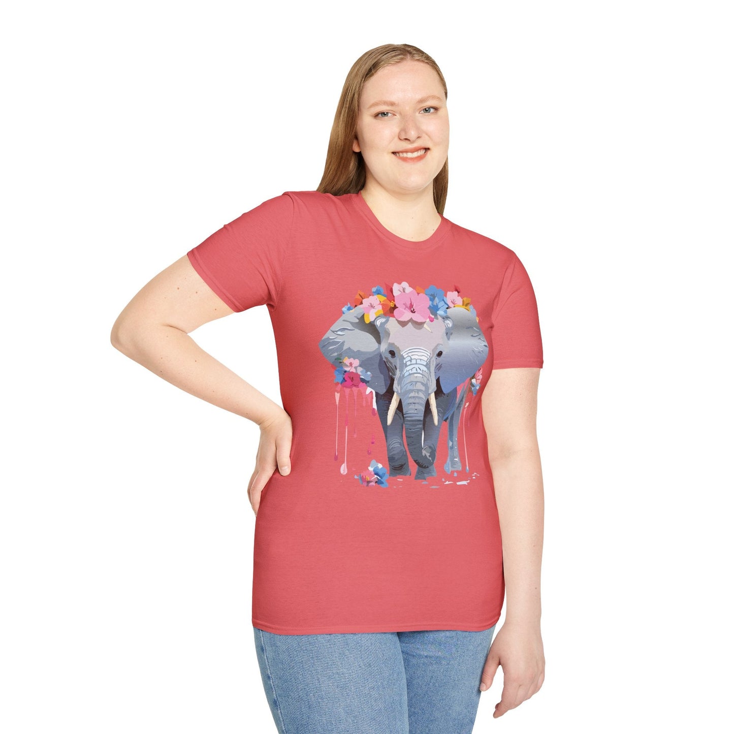 Elephant Graphic T Shirt Unisex Animals Tee Softstyle 64000 Gildan Comfort Breathable