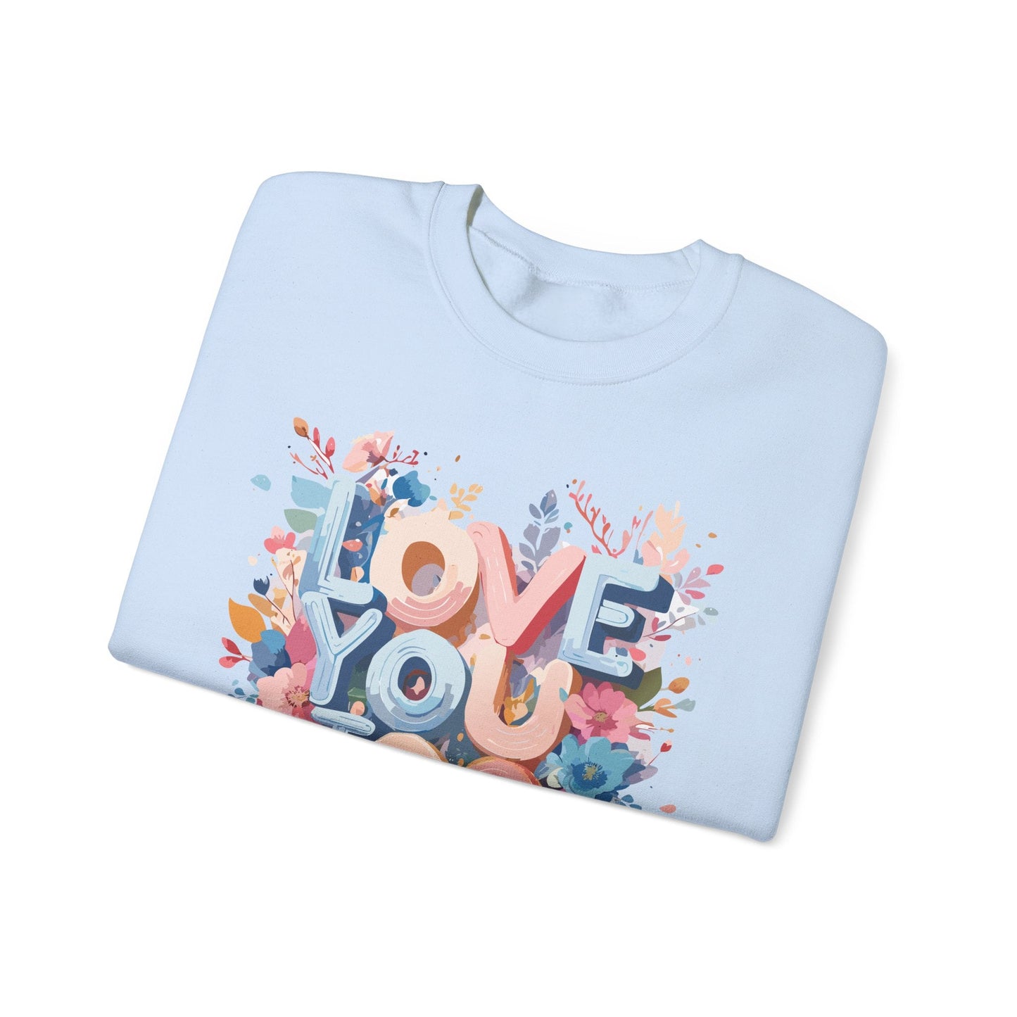 Floral Love Sweatshirt Unisex Valentine Day Crewneck 50 50 Cotton Polyester Cozy Warm Heavy Blend