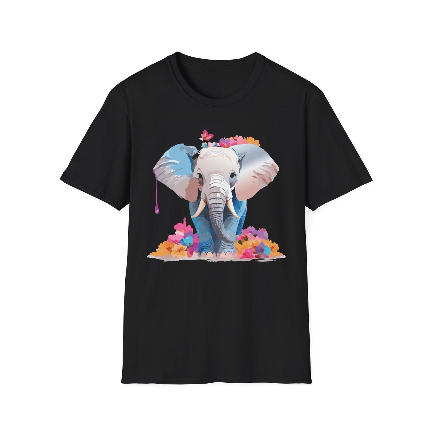 Elephant T Shirt Unisex Softstyle 64000 Graphic Elephant Illustration Animal Tee For Everyday Wear