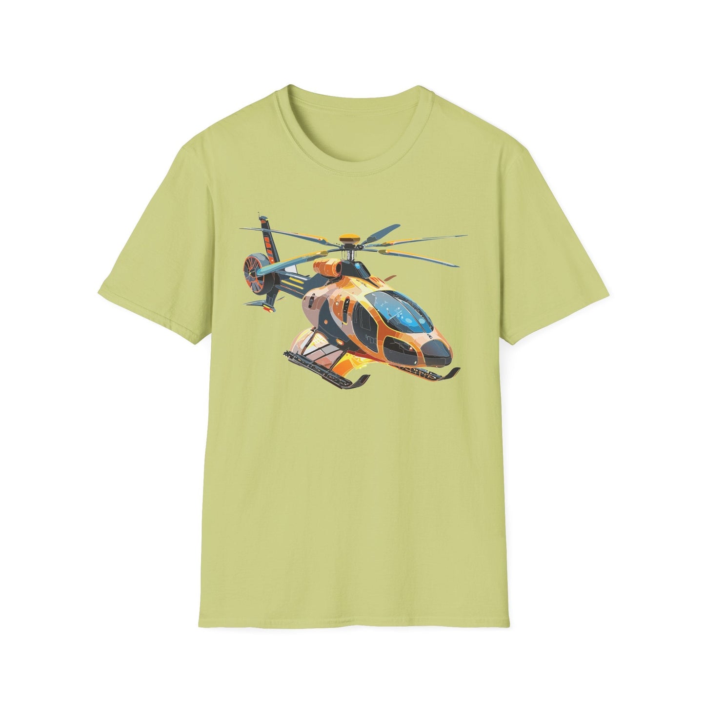 Unisex Helicopter Chopper T Shirt Softstyle 64000 Gildan Durable Lightweight Tee Design