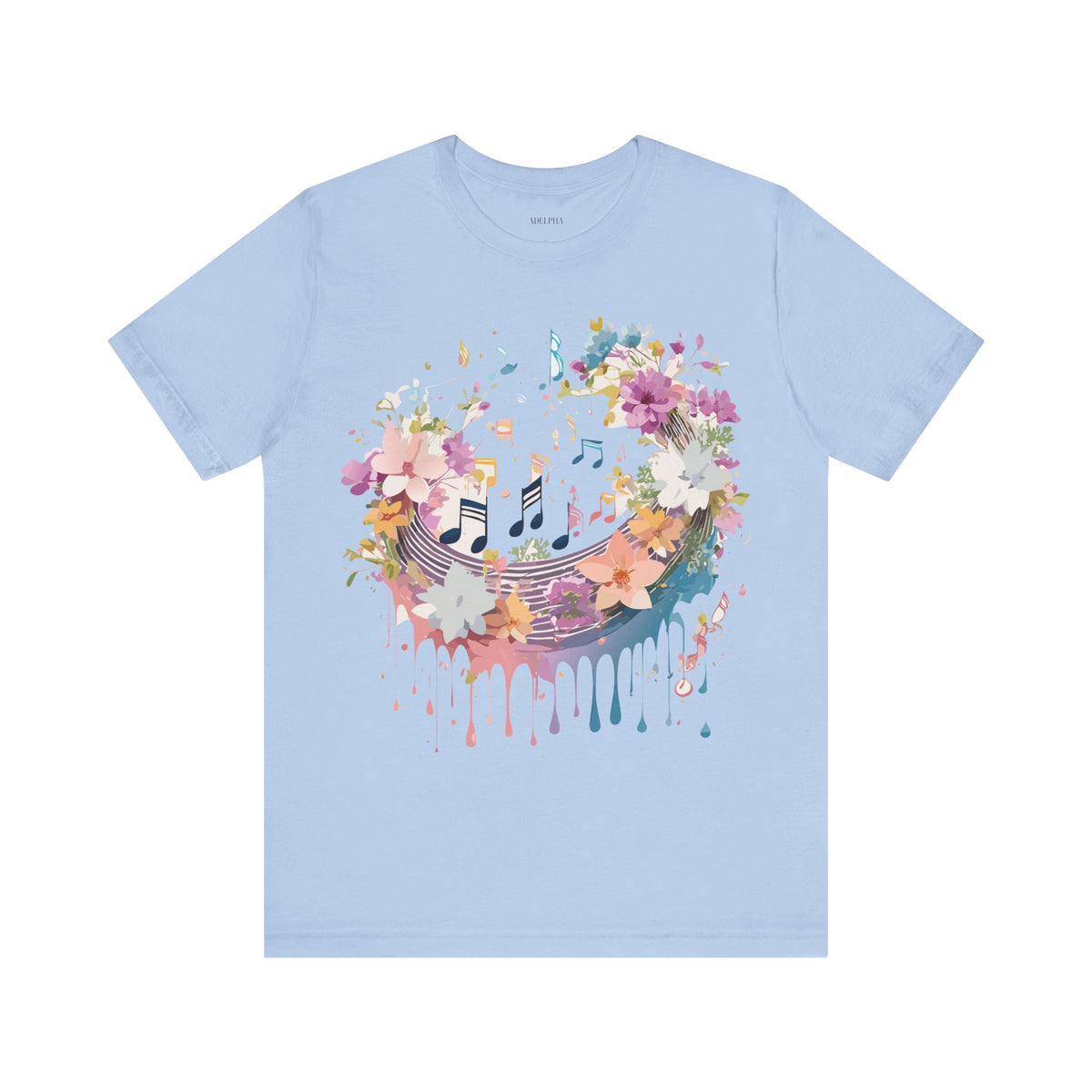 Music Graphic Unisex Cotton Bella+Canvas Tee with Art Design m78