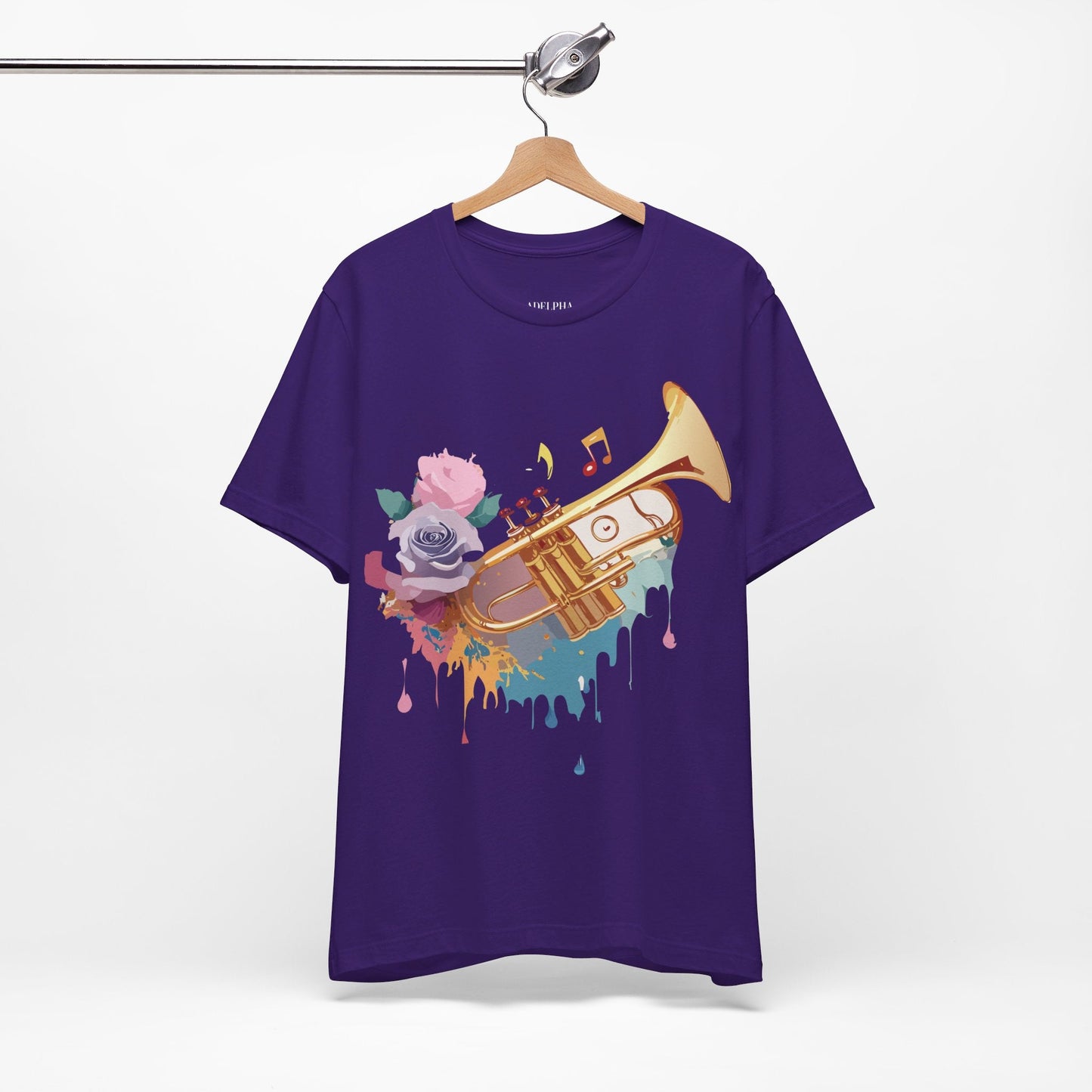 Music Graphic Unisex 100 Cotton Vintage Art with Musical Elements Tee 130