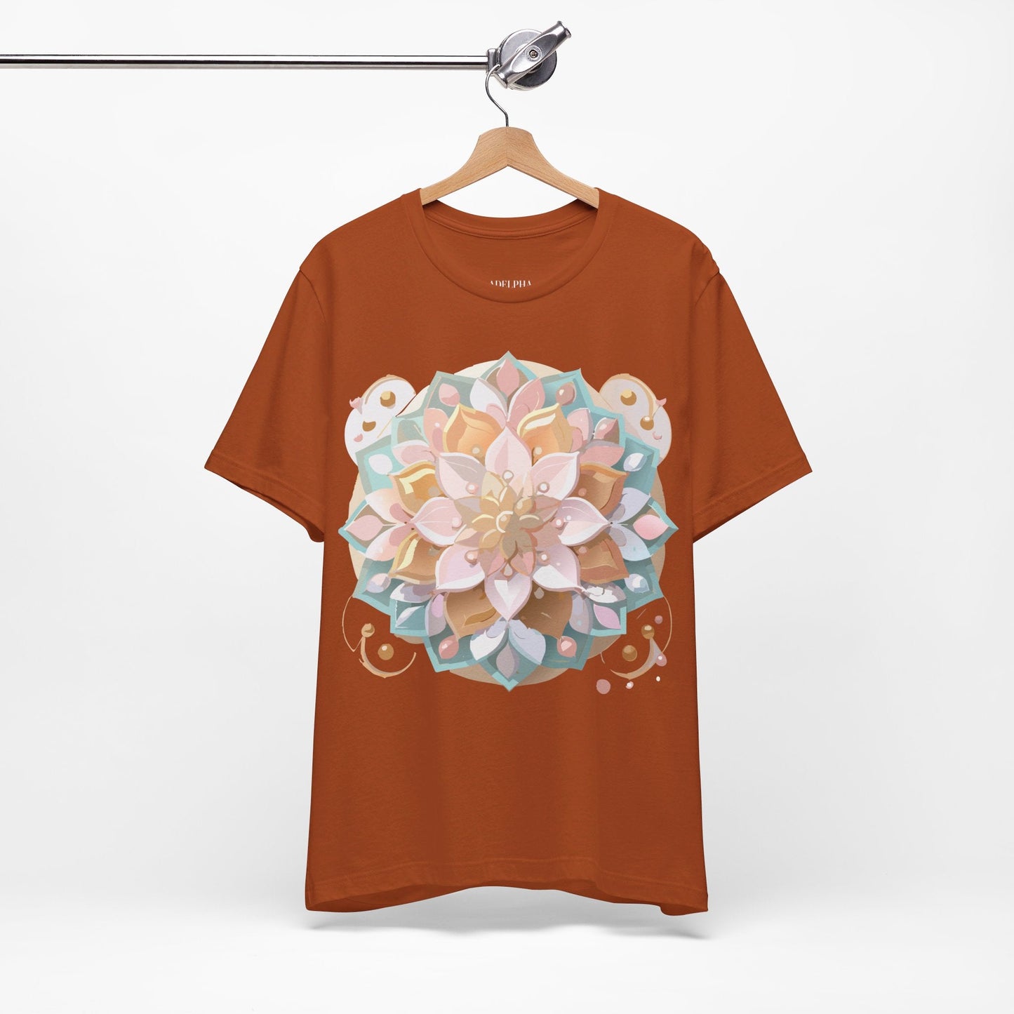 Mandala Graphic Unisex 100 Cotton Vintage Floral Artwork Tee 10