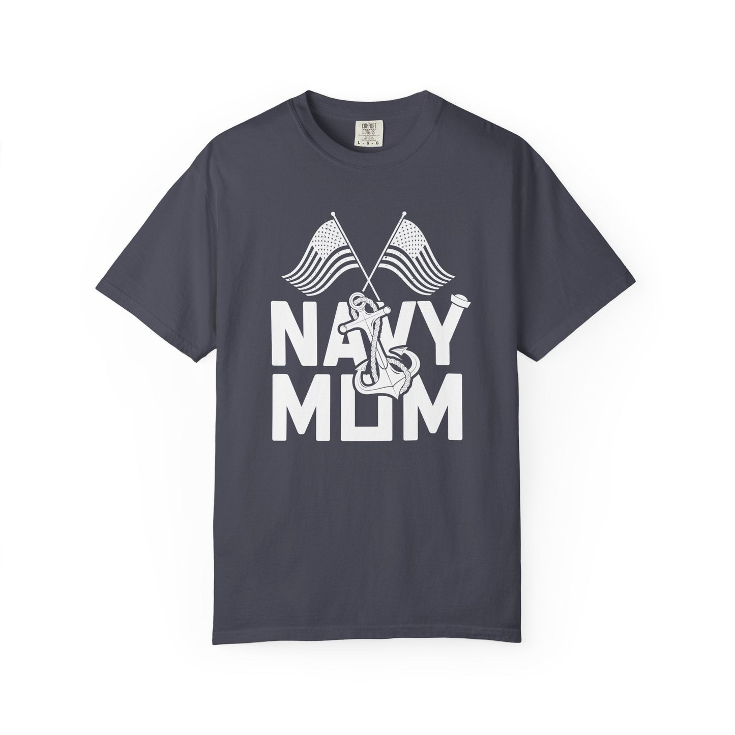 Navy Mom T-shirt Mother's Day Mama Tee Unisex Comfort Colors Garment-Dyed Cotton h20