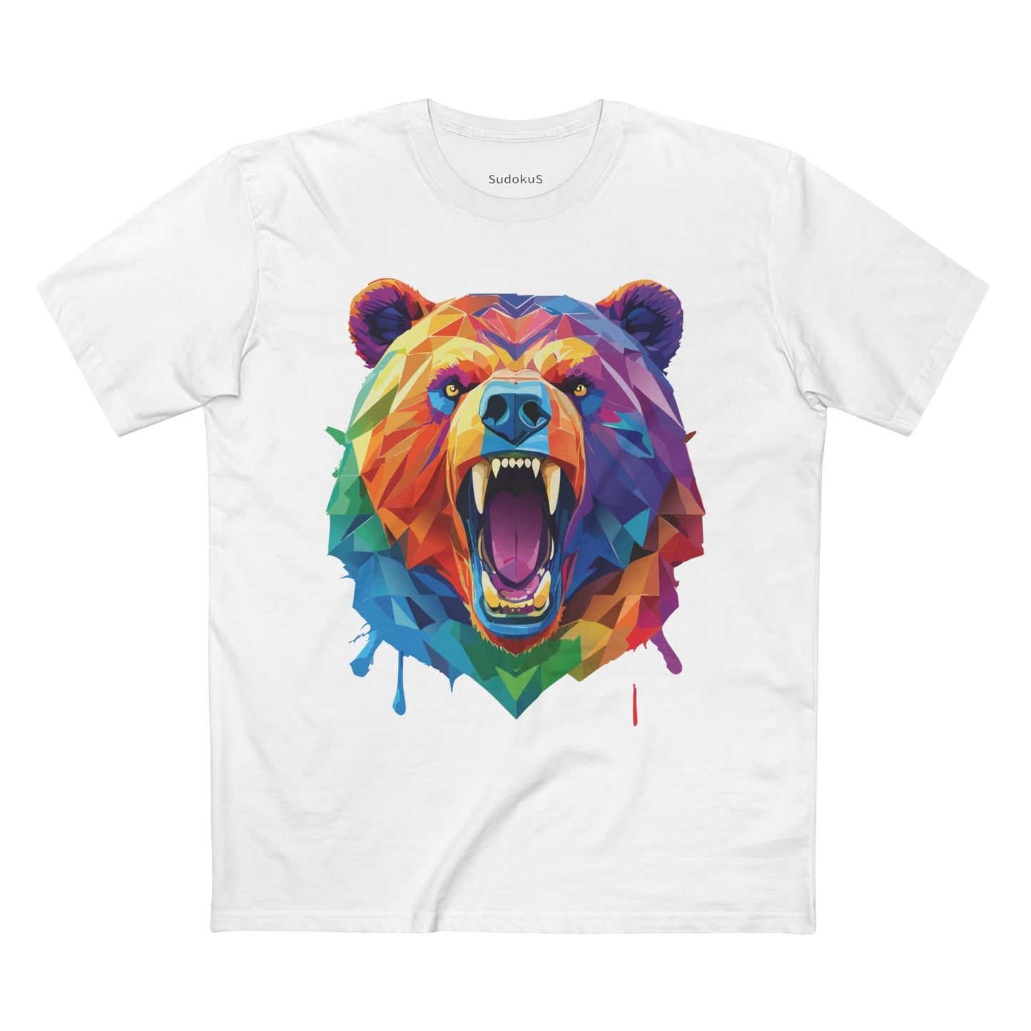Bear Graphic Unisex 100 Cotton Staple Tee with Animal Design Artwork 20