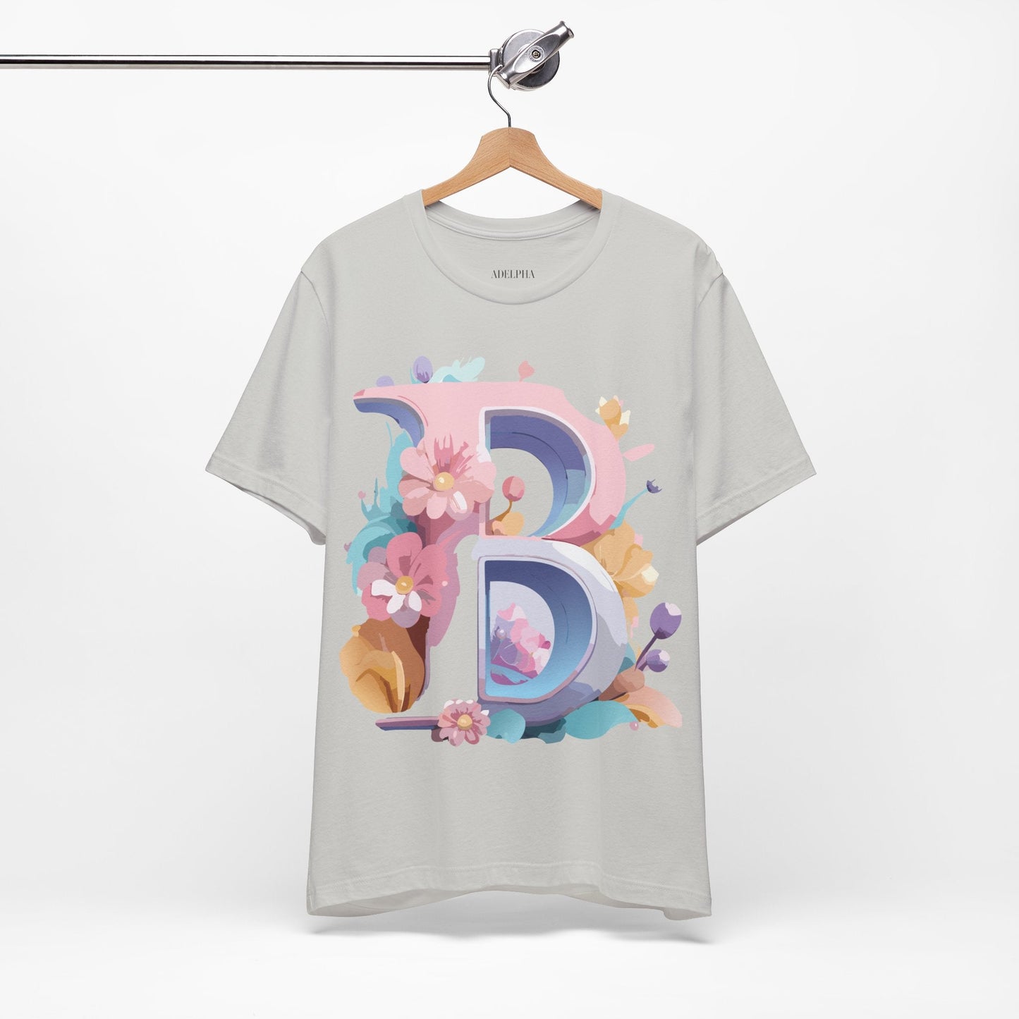 Letter B Shirt Unisex Graphic Tee By Adelpha With Vintage Inspired Artwork Short Sleeve