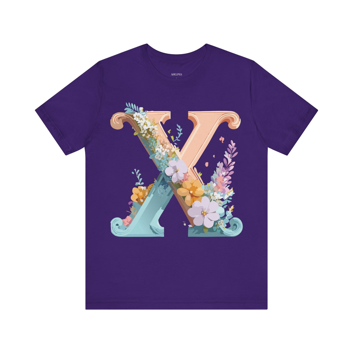 Letter X Graphic Unisex Cotton Bella+Canvas Tee with Art Letter Design