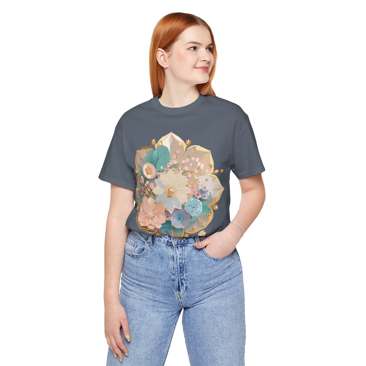 Mandala Graphic Unisex 100 Cotton Vintage Floral Artwork Tee 14