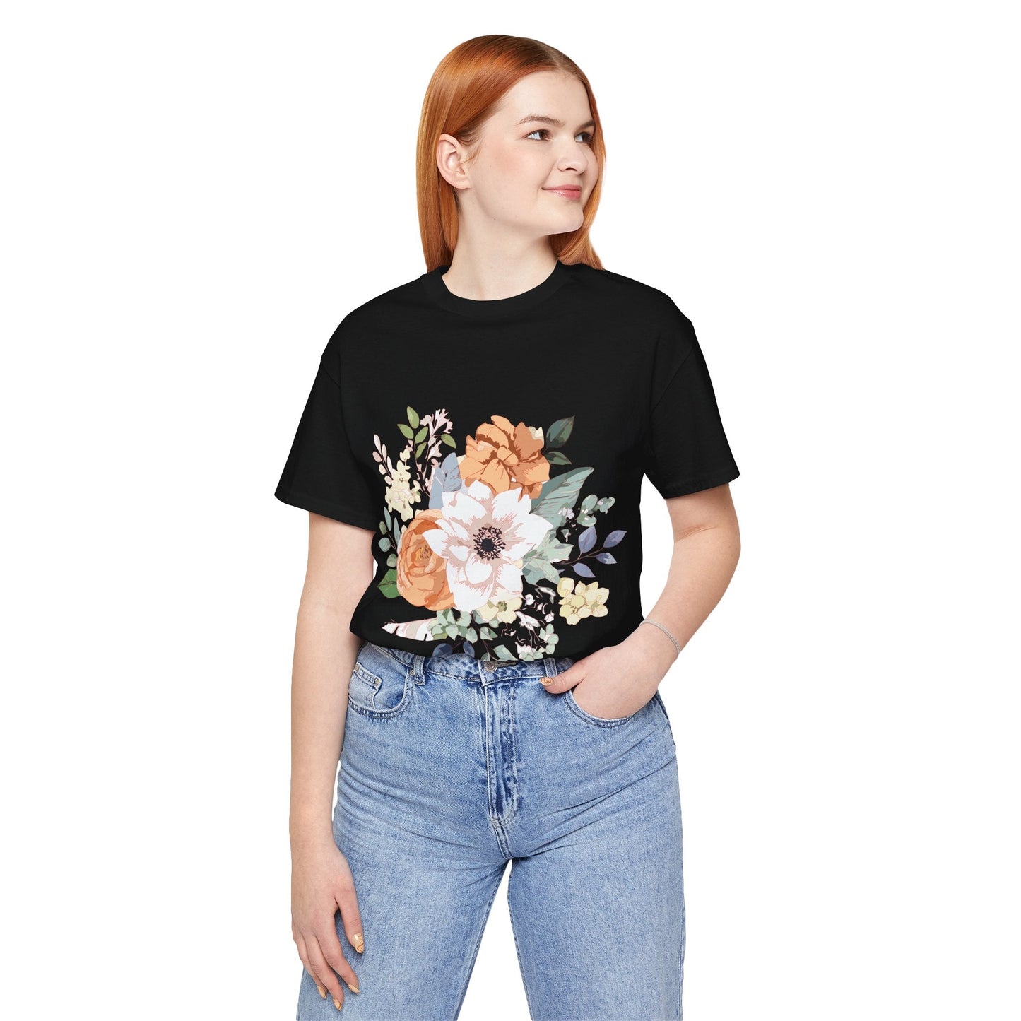 Unisex Floral Shirt Jersey Short Sleeve Tee Lightweight Breathable Flowers Collection Retro2Nova
