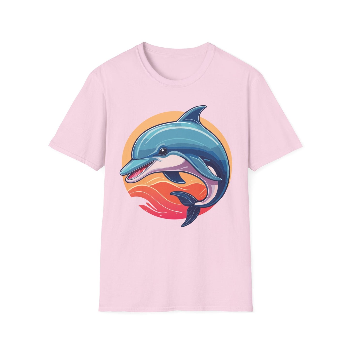 Unisex Dolphin Shirt Gildan Softstyle 64000 Tee 100 Percent Ring Spun Cotton Breathable Comfort