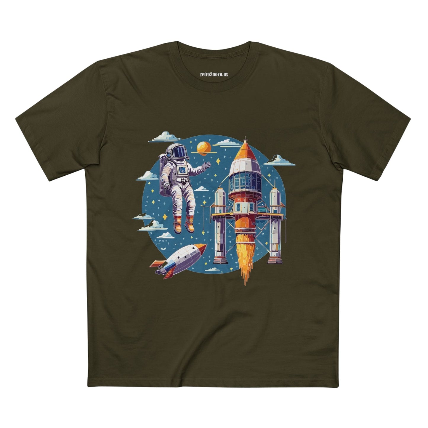 Cosmos Astronaut Shirt Unisex Premium Cotton Tee With Original Art Design Retro2Nova