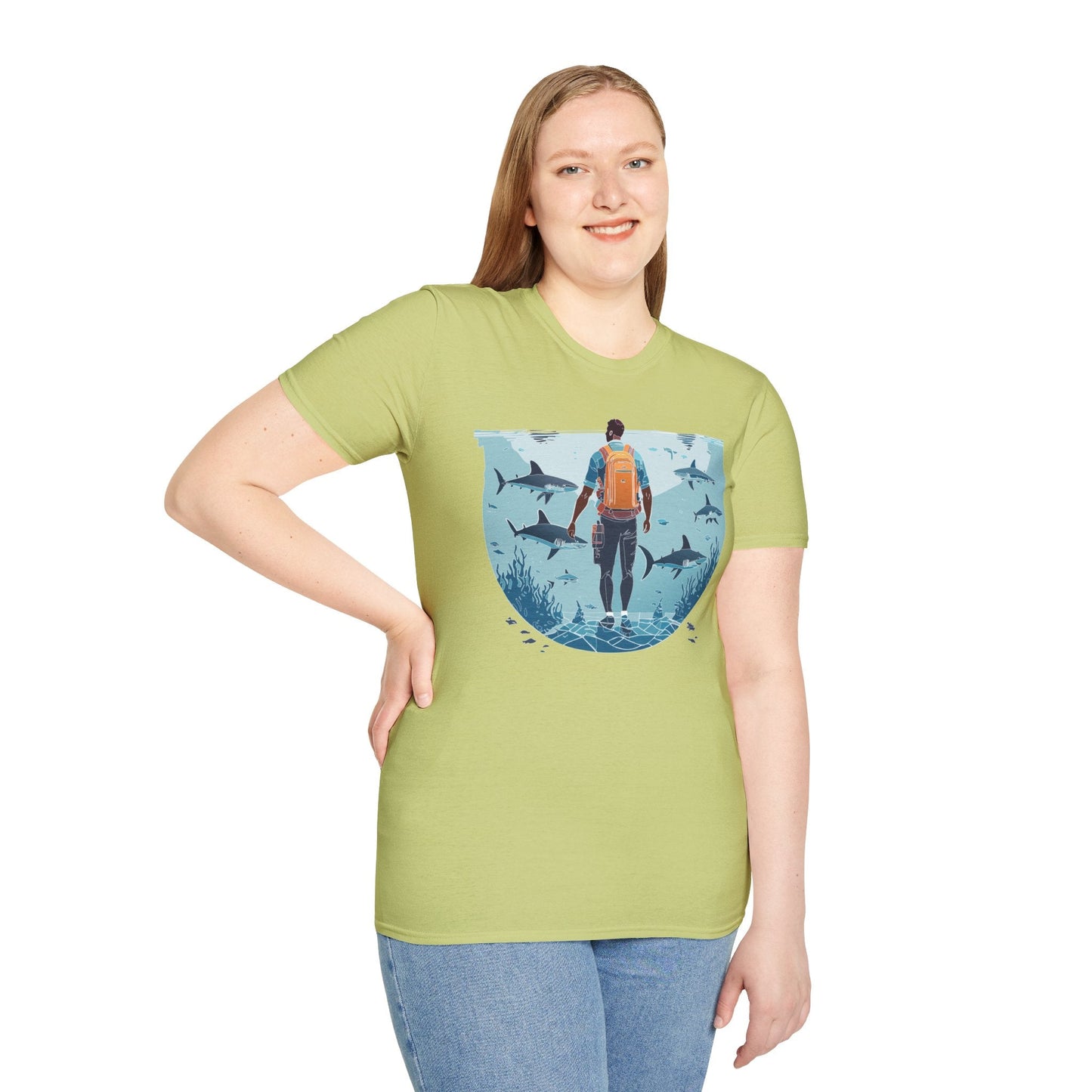 Ocean Tee Shirt Unisex Softstyle T Shirt With Ocean Art Design U Boat Theme Graphic Artwork Edition