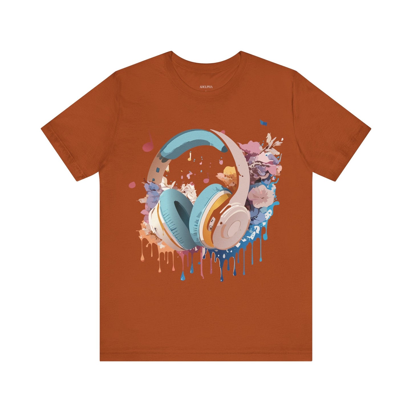 Music Graphic Unisex 100 Cotton Vintage Art with Musical Elements Tee 1