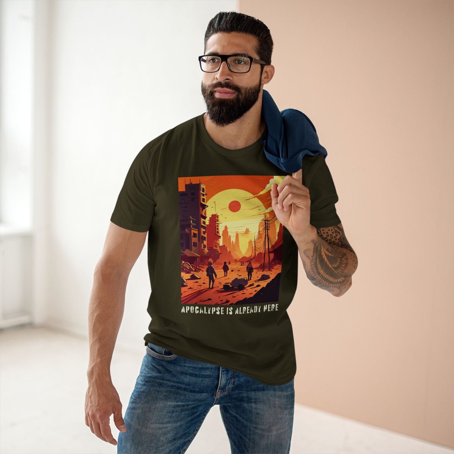 Cataclysm Doomsday Unisex Premium Cotton Tee With Original Art Design From Retro2Nova Collection