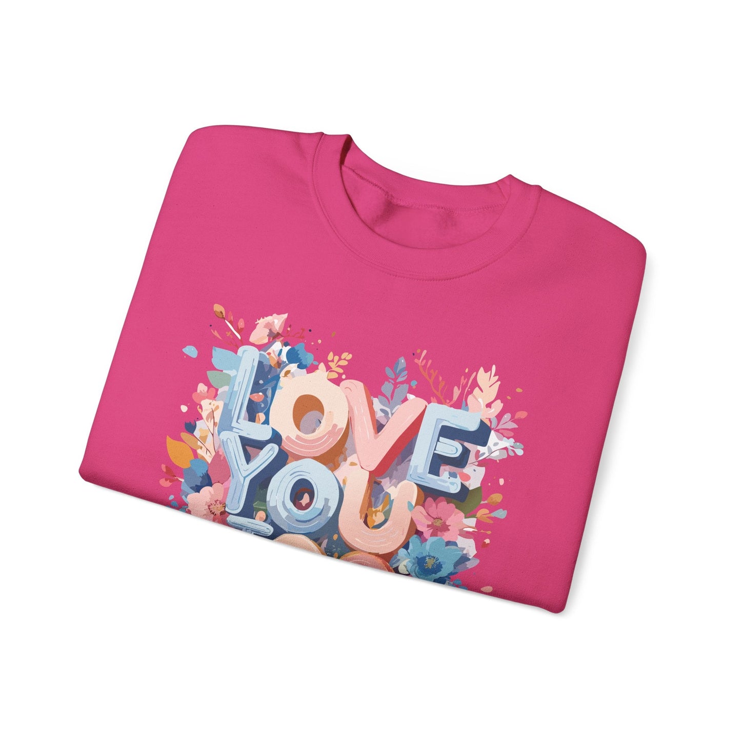 Floral Love Sweatshirt Unisex Valentine Day Crewneck 50 50 Cotton Polyester Cozy Warm Heavy Blend