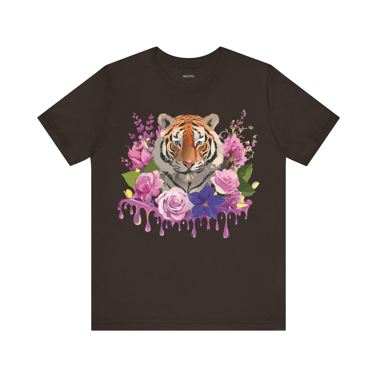 Tiger Graphic Unisex Cotton Bella+Canvas Tee with Art Animal Design e69