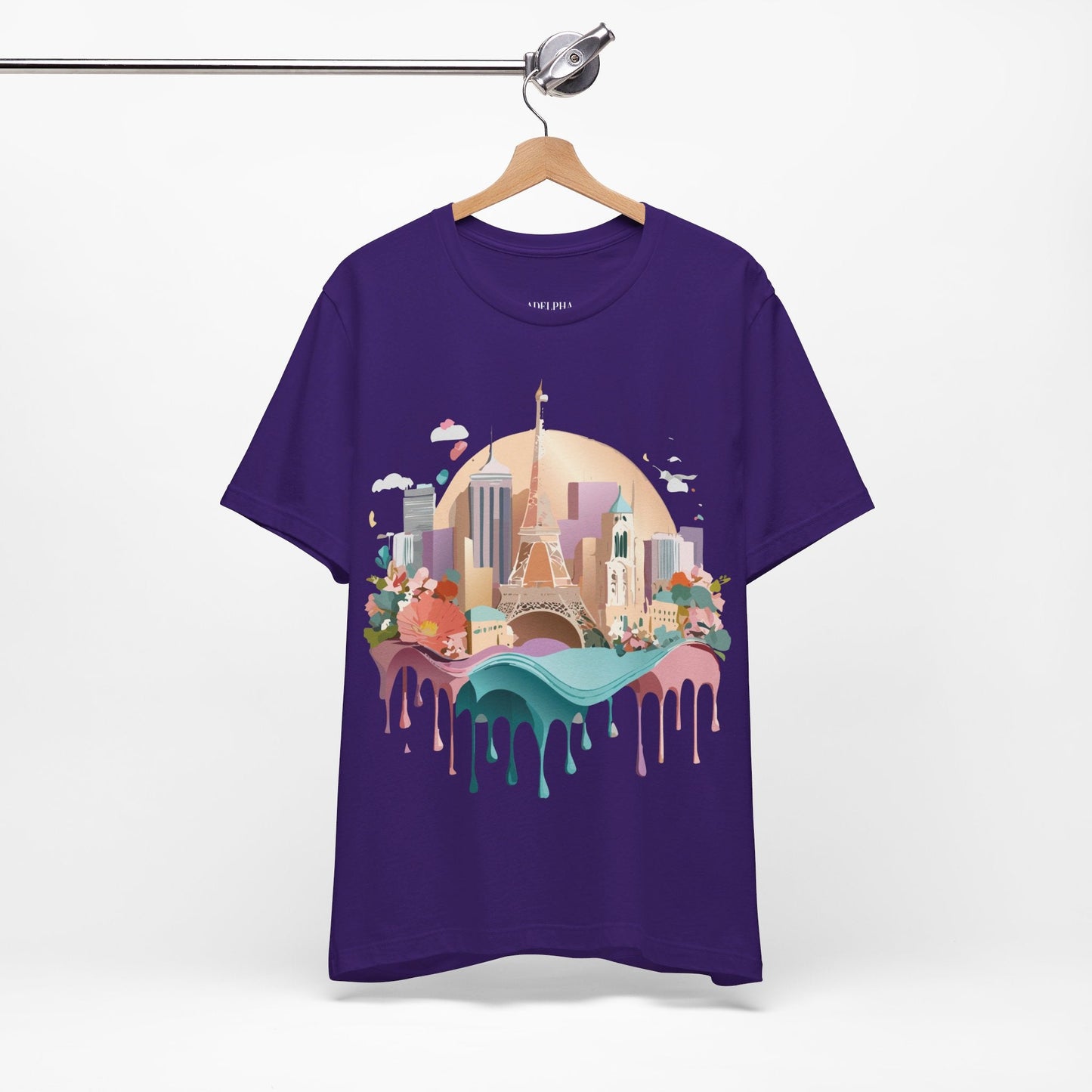 Adelpha Paris Graphic Tee Unisex Short Sleeve Shirt With Vintage Art Design Apparel