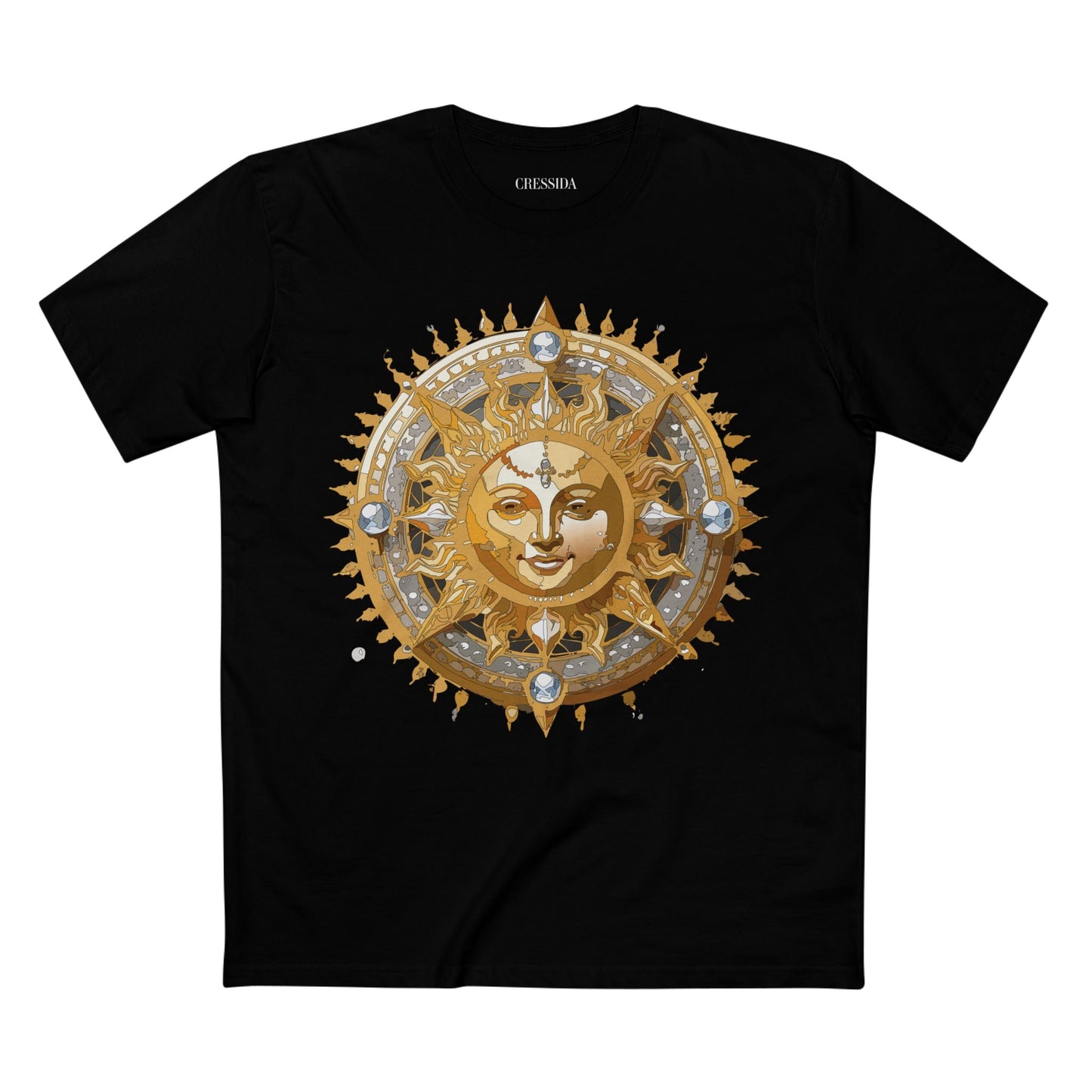 Gold Sun Graphic Unisex 100 Cotton T-Shirt with Golden Art Design 10