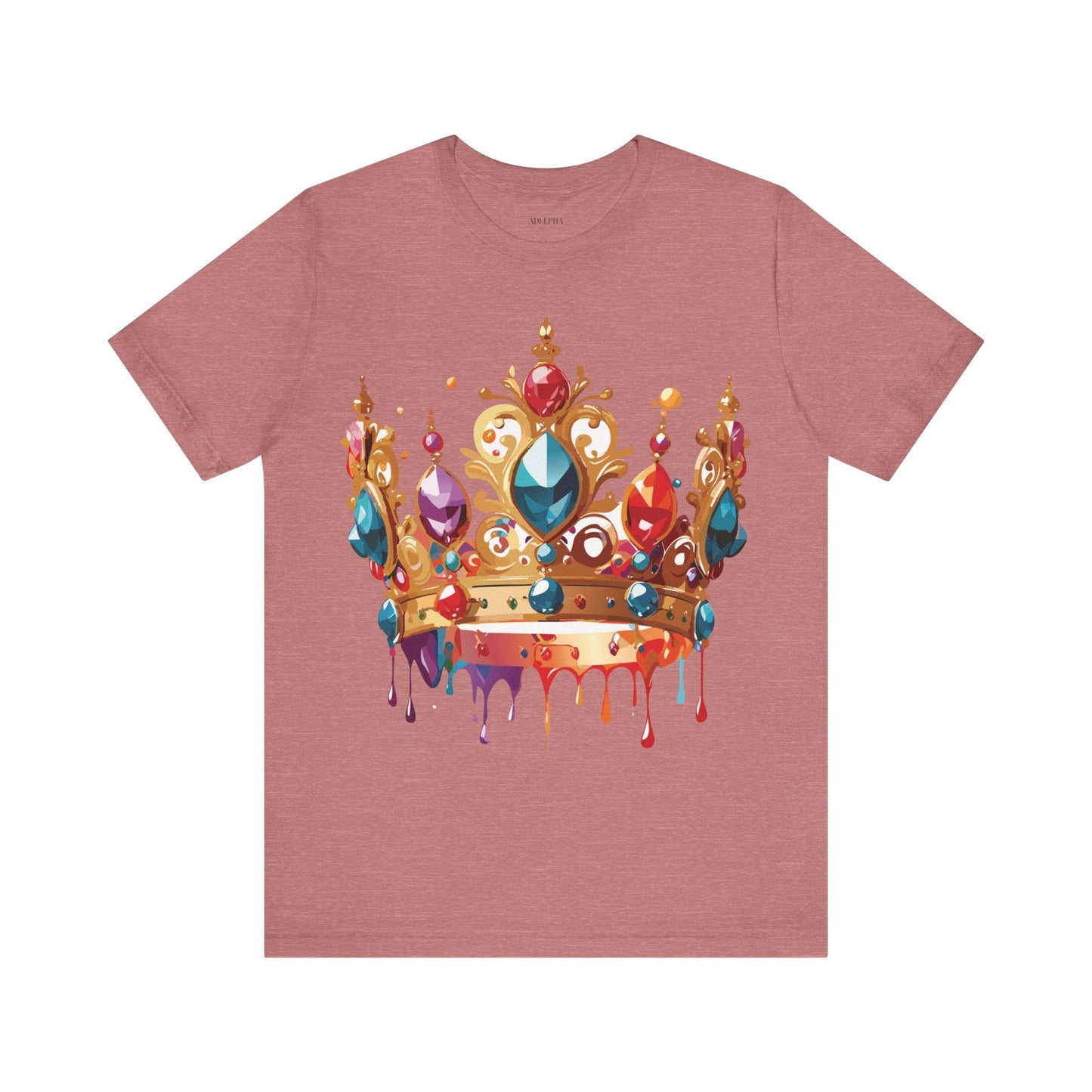 Adelpha Vintage Inspired Graphic Tee Crown Shirt Unisex Short Sleeve Art Design Edition