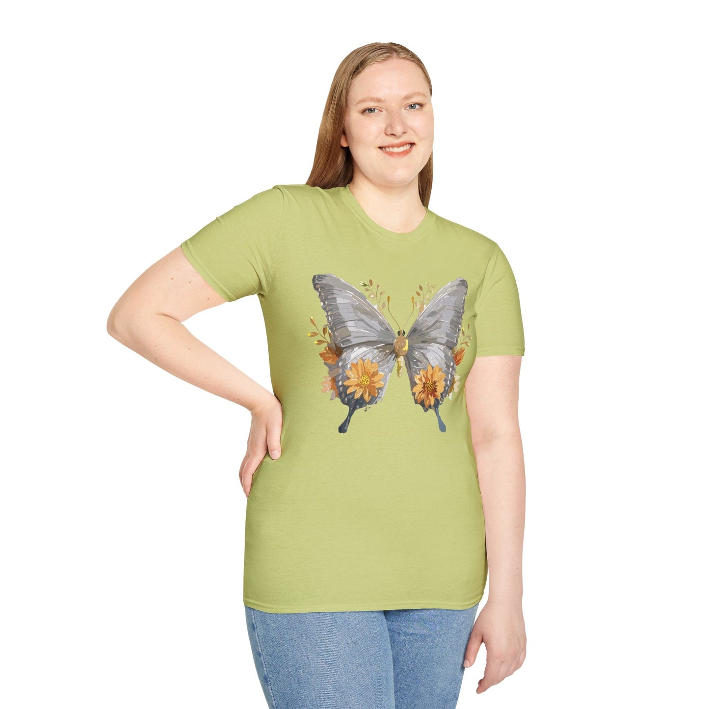 Butterfly T Shirt For Unisex Gildan Softstyle 64000 Cotton Comfort Monarch Design Tee