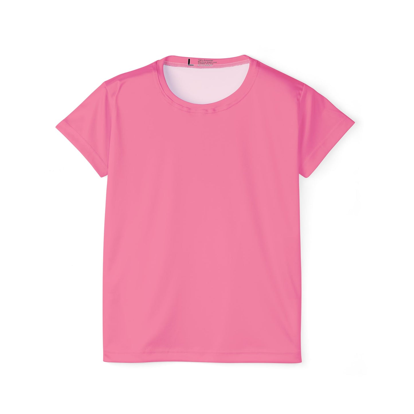 Bubblegum Tint Pink Women's Sports Jersey Short Sleeves 100% Poly Solid Pink Color Print Athletic Tee