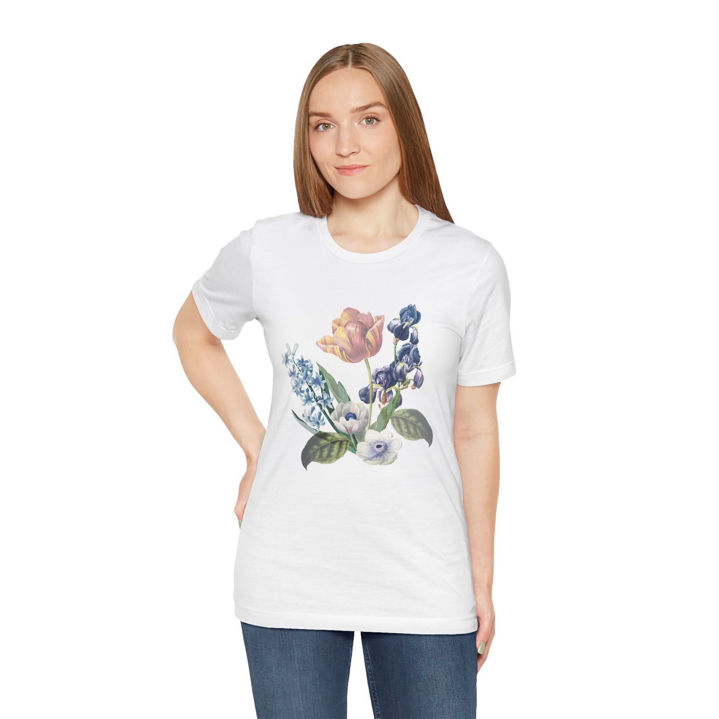 Cotton Tee Shirt with Floral Prints