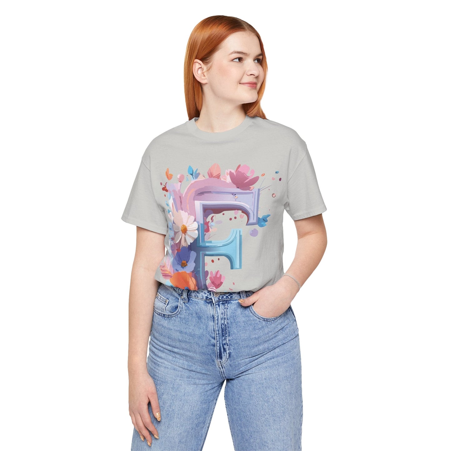 Letter F Graphic Tee Unisex Vintage Style Shirt Featuring Adelpha Artwork Premium Short Sleeve
