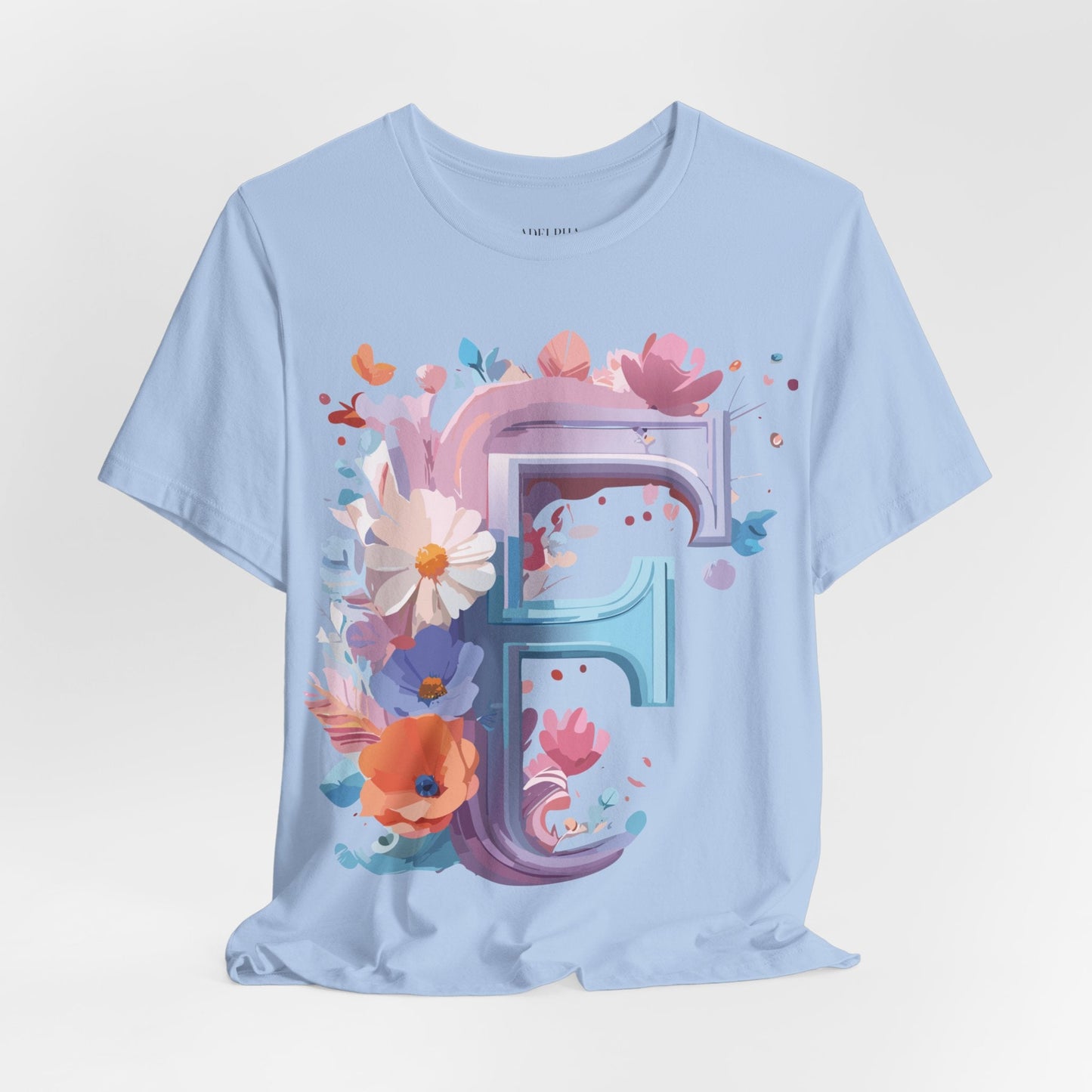 Letter F Graphic Tee Unisex Vintage Style Shirt Featuring Adelpha Artwork Premium Short Sleeve