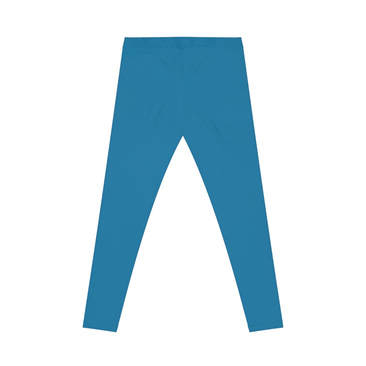 Cerulean Blue Color Women's Poly-Span Casual Leggings XS-2XL