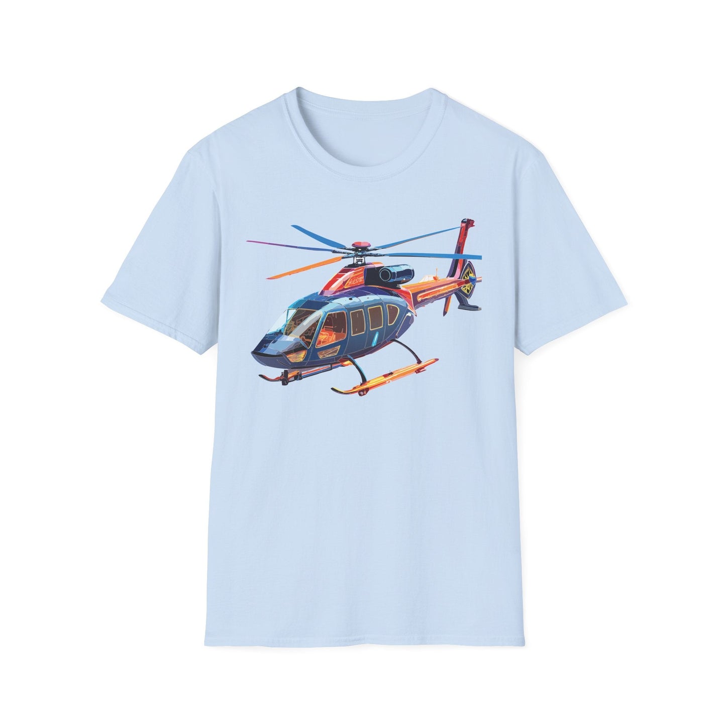Chopper Helicopter Graphic T Shirt Unisex Softstyle Cotton Short Sleeve Artwork Design